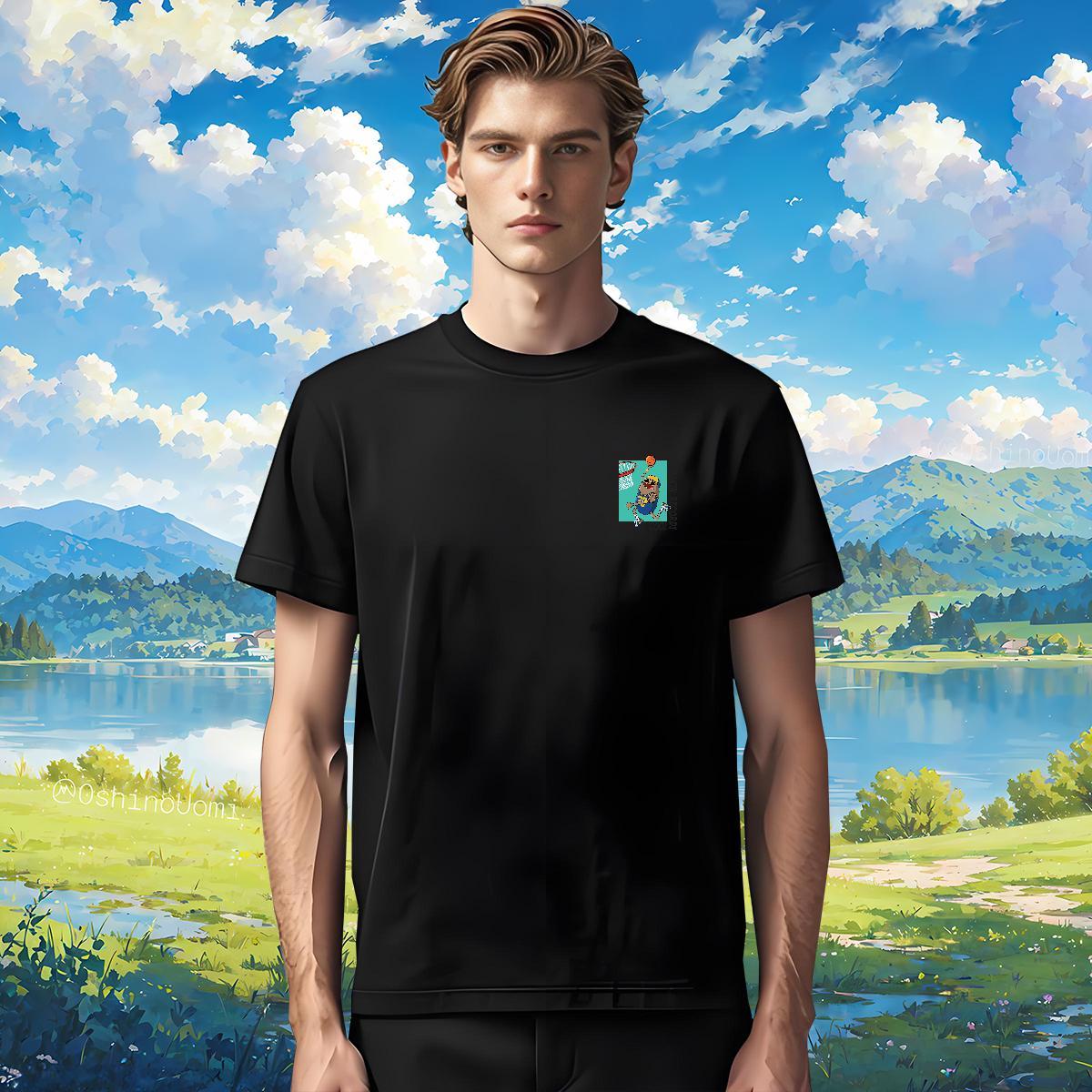 T Shirt For Man 230g 100% Cotton USA Daily Outfit Breathable Crew Neck Anime Men Clothes T-Shirt Classic Casual Unisex Top Tees