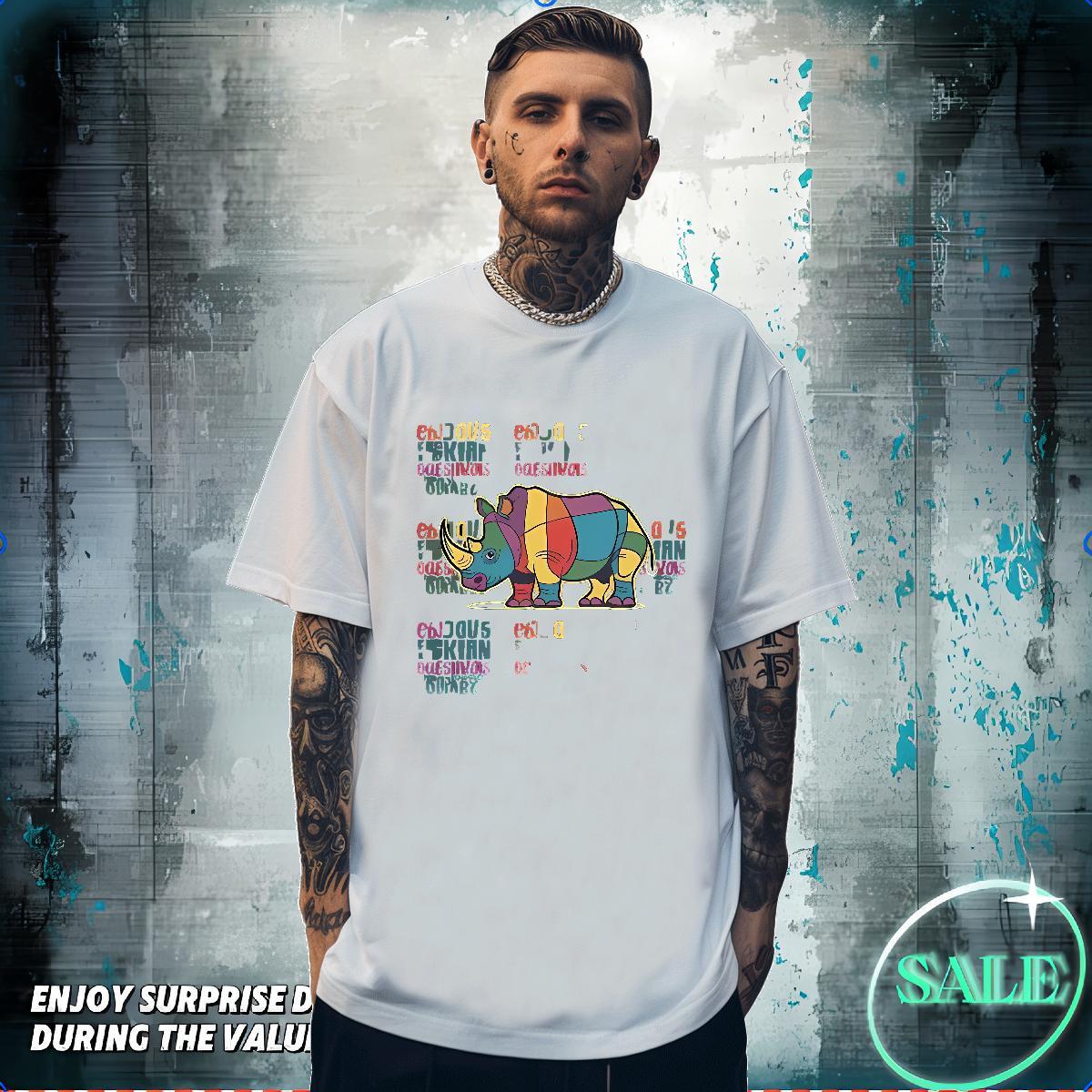 Mens T Shirts 100% Cotton 230g Street wear Hip Hop Crew Neck DIY Printed Men Clothes T-Shirt 2024 New Cool Tops Shirt