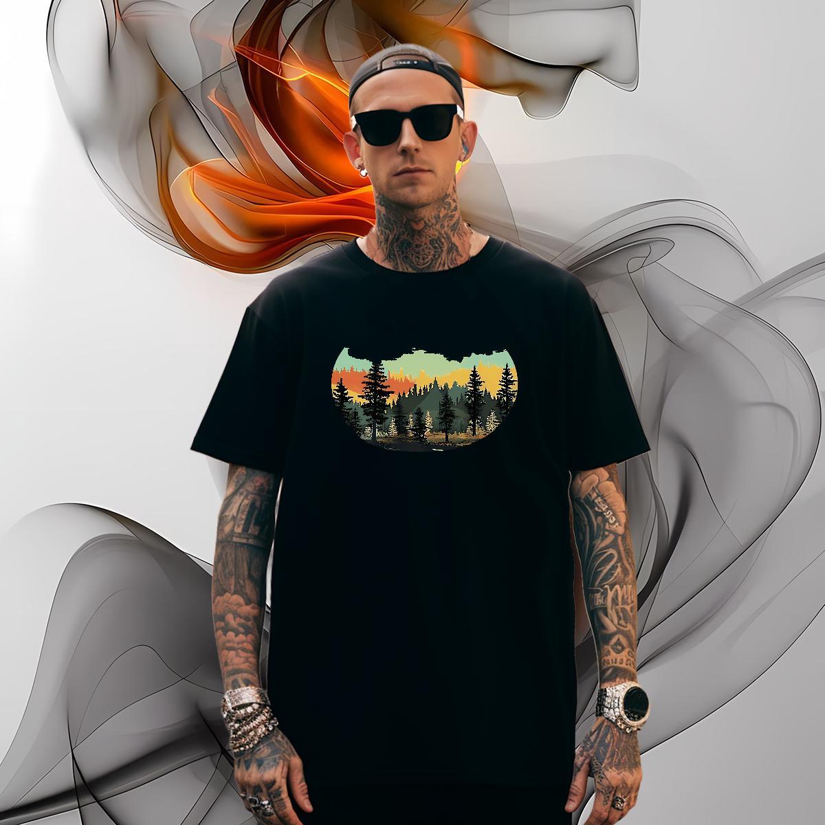 T Shirts Men 230g Cotton tree Anime Printing Street O Neck Short Sleeves DIY Printed Men Clothes T-Shirt Customized TOP Quality Clothings