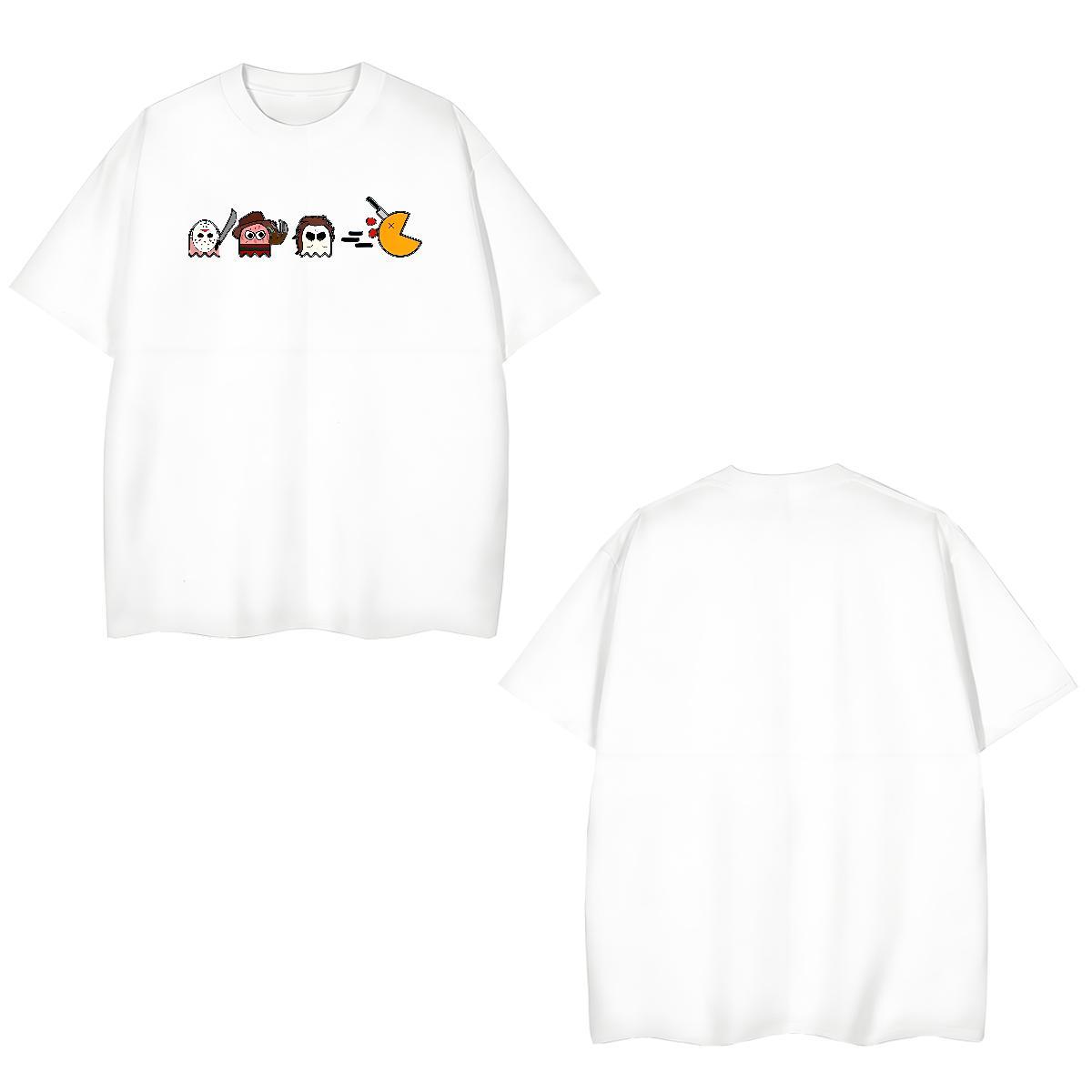 Comfortable Men Tshirts 100% Cotton 230g halloween T Shirt For Man High Street Hip Hop Crew Neck DIY Logo Oversized Brand Tees Shirts