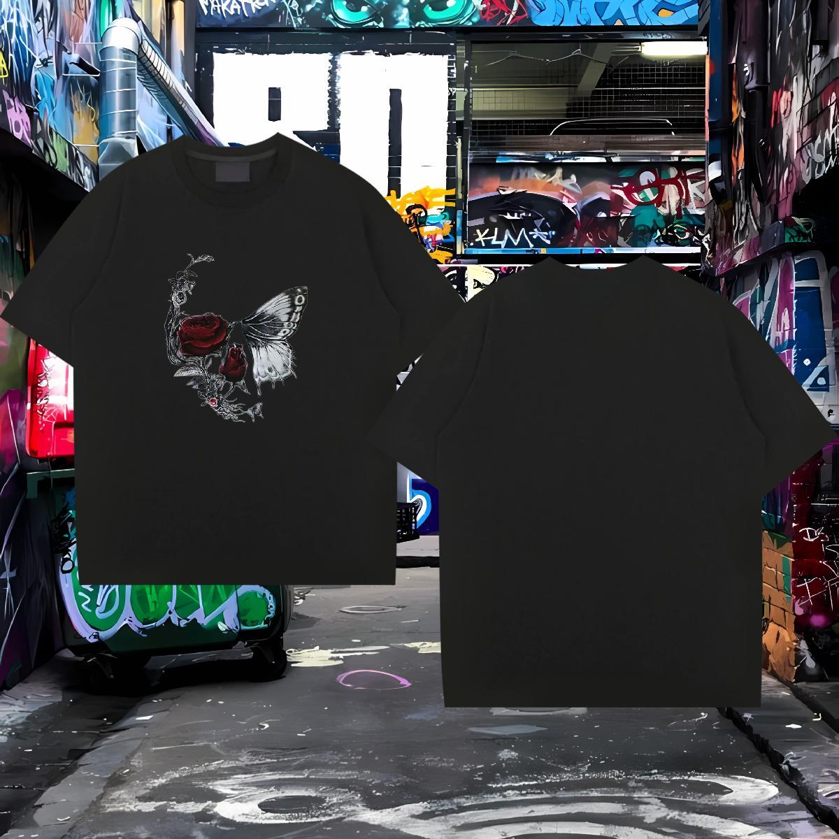 Casual New Man T Shirts skull Top Tees 230g Cotton Summer Casual Free Shipping Custom Printing O Neck Short Sleeves Couples T Shirts
