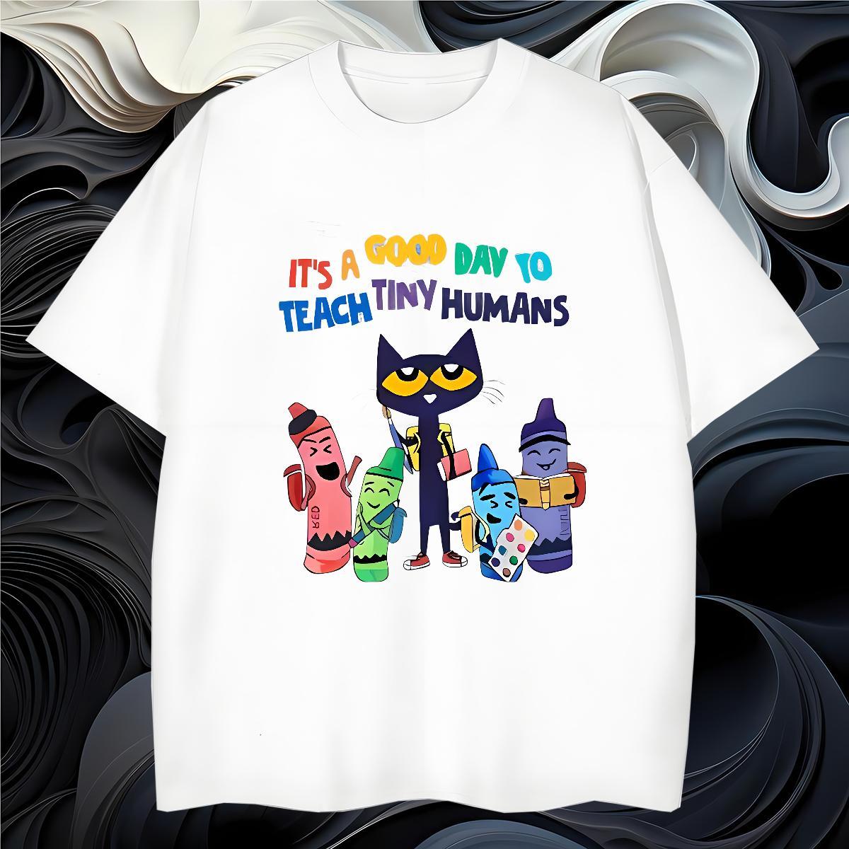 Mens T Shirts 230g 100% Cotton cat Casual Daily Wear Round Neck Short Sleeve Custom Print Plus Size Men Clothes T-Shirt New Designer Soft Tops Shirt