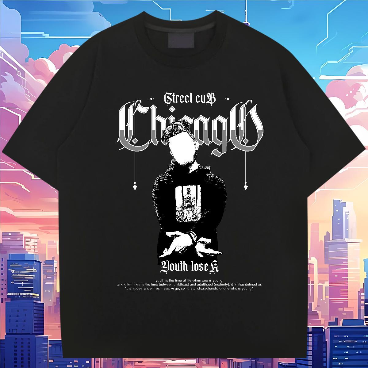 Fashion New T-Shirts for Men portrait Tshirts 230g Pure Cotton Street Wear Brand Customized Print Breathable Men Clothes T-Shirt