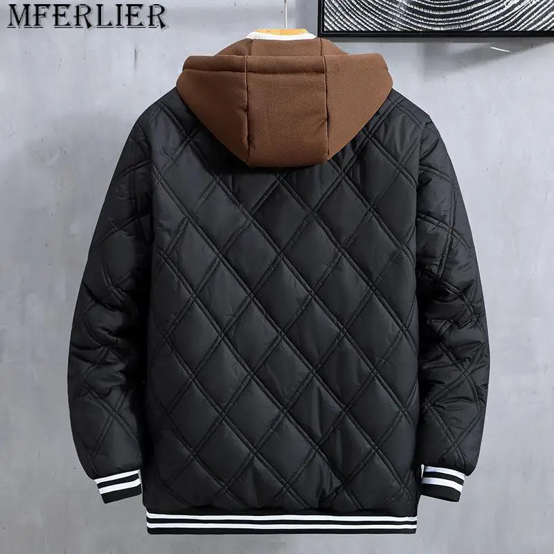 Plus size jacket padded Parkas thickened cotton jacket mens loose warm mens hooded Large 10XL 11XL winter coat 240806