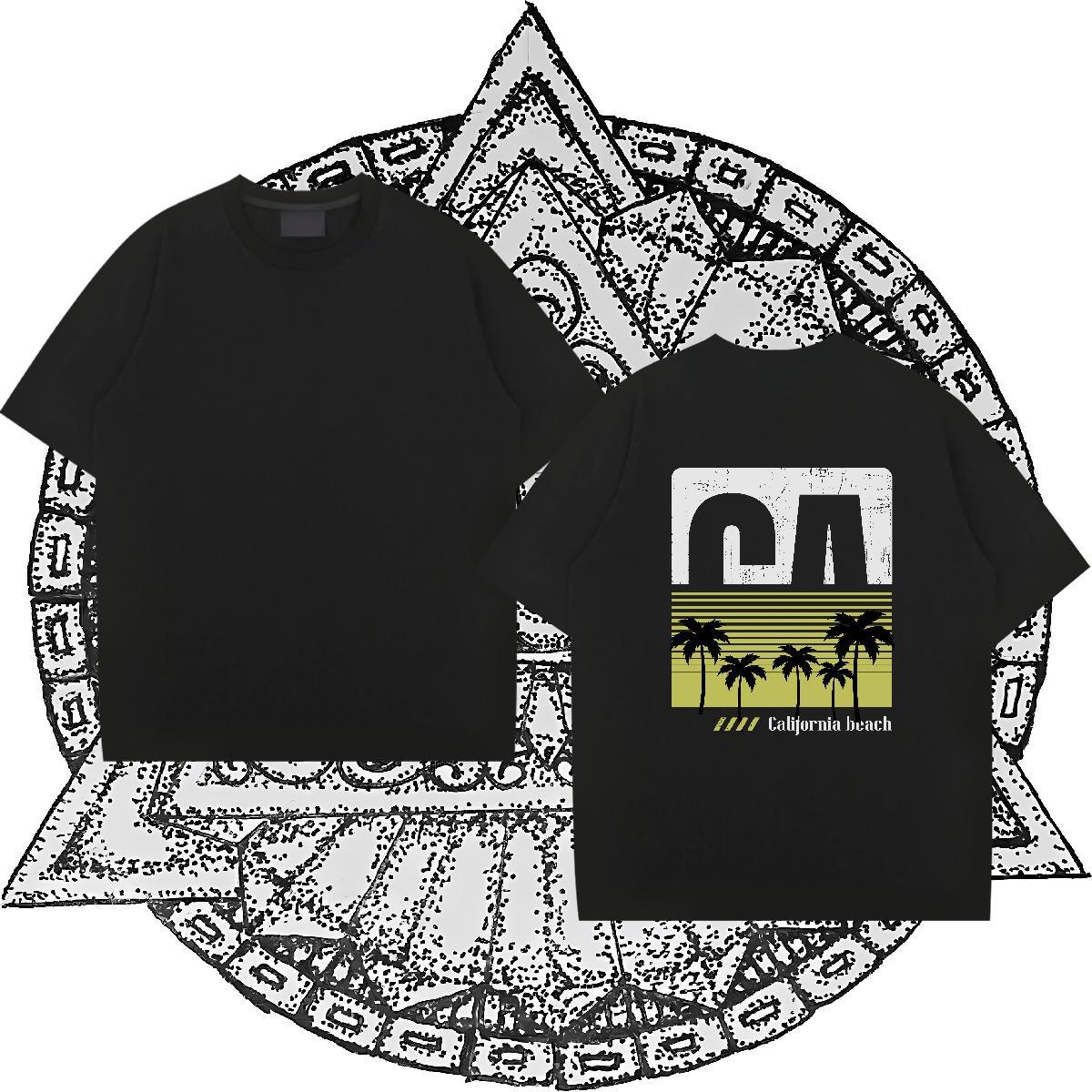 Fashion Designer T shirt 230g Pure Cotton tree Summer Casual Polos Breathable Soft Wholesale Men Clothes T-Shirt Oversized