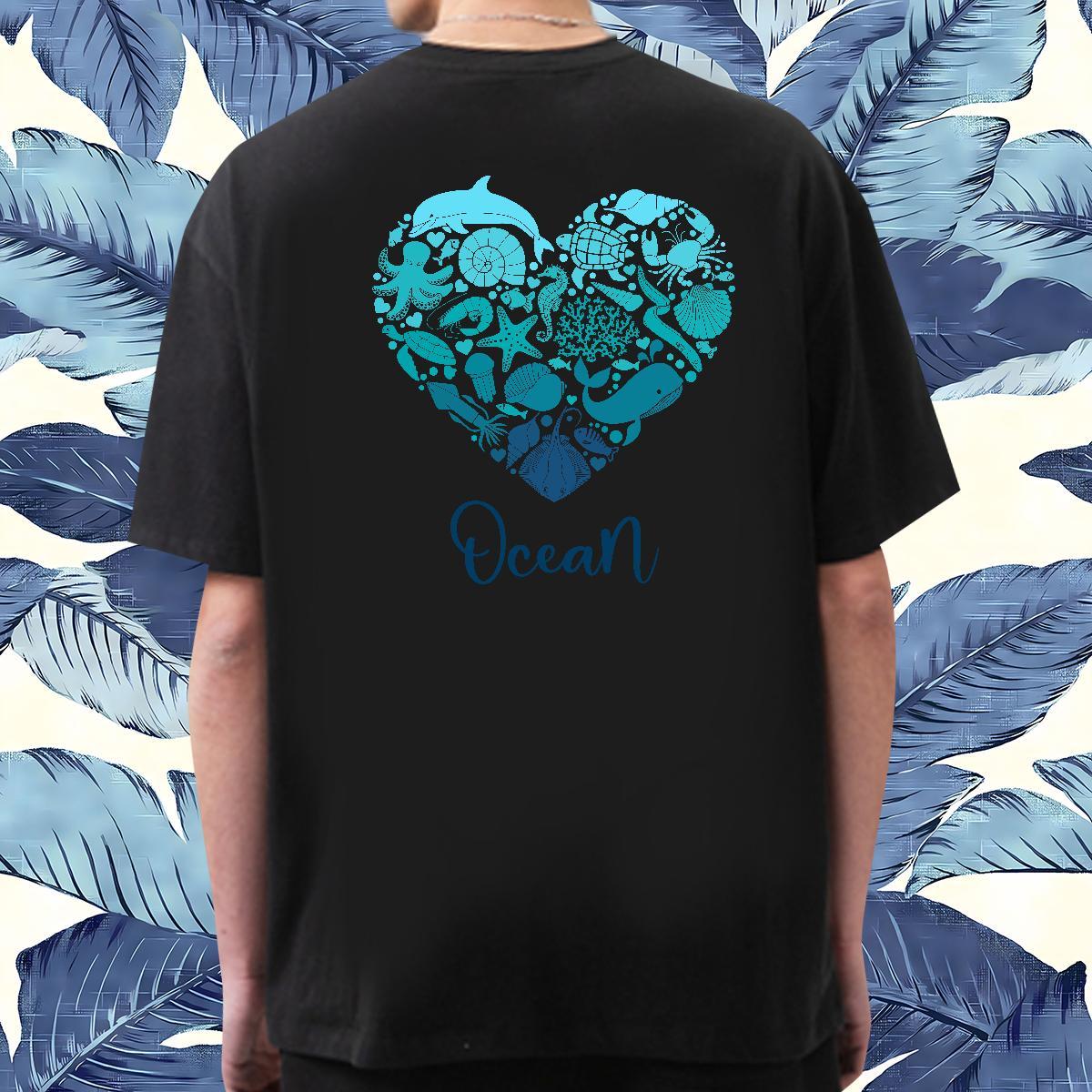 Brand Men Clothes T-Shirt 100% Cotton 230g fish T-Shirts Anime Printing Street Breathable Short Sleeve Custom Cartoon Fashion New Clothings