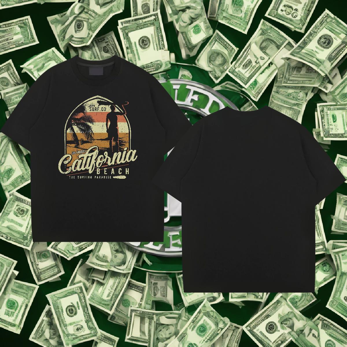 Brand Men Tops Tees 230g Cotton Home Outdoor beach Black White Pure Cotton Designer Fashion Men T Shirts Tshirts