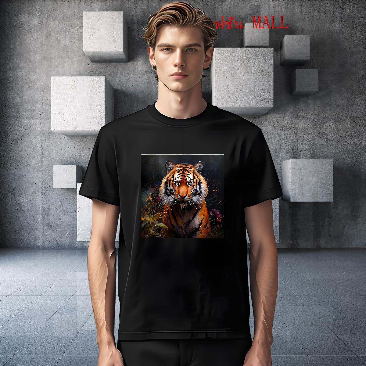 Casual New T Shirts Men 230g Pure Cotton tiger Street wear Hip Hop Top Tees O-Neck Short Sleeve Popular Tshirt for Man Woman Asian Size