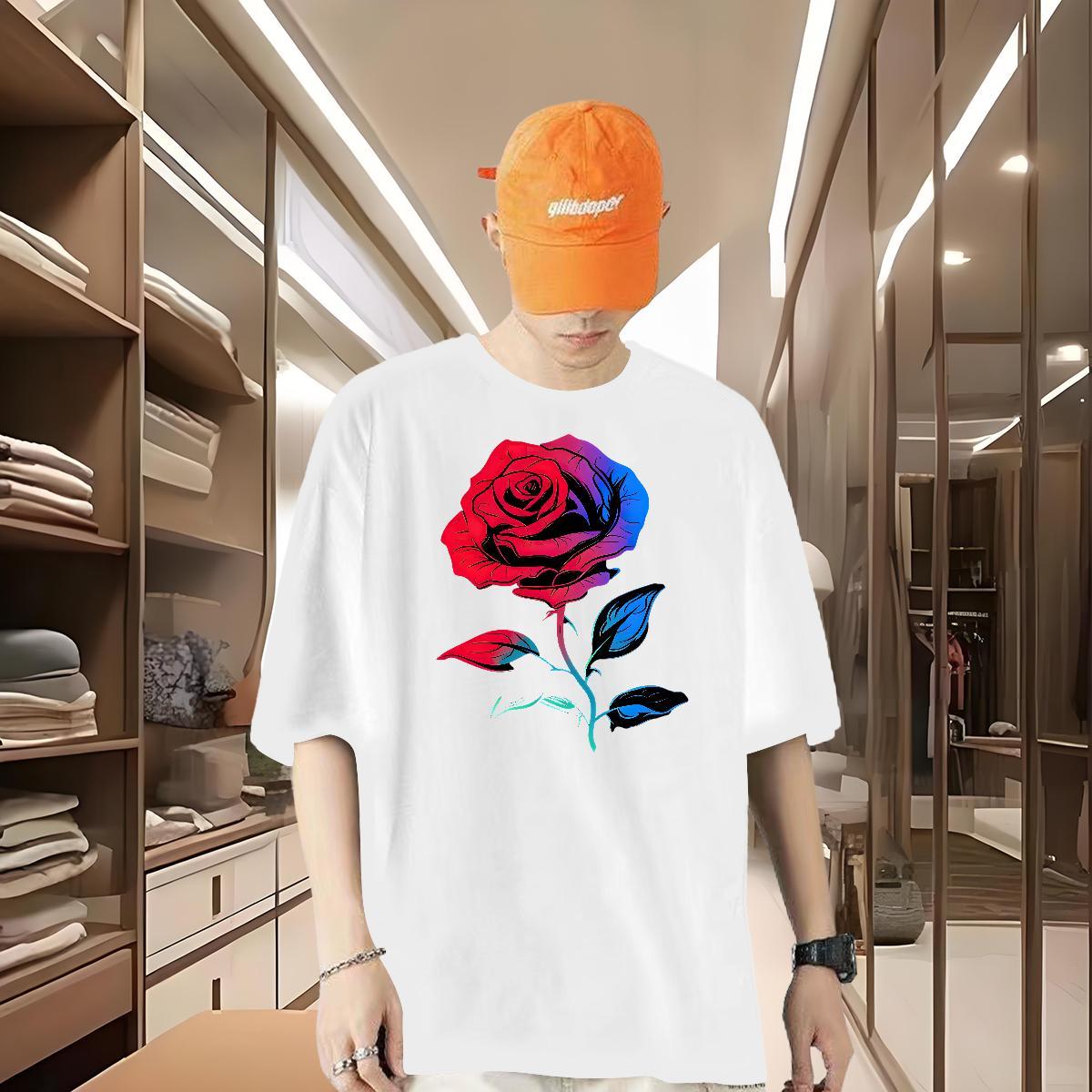 Factory Direct Man T Shirts 100% Cotton 230g flower Street wear Hip Hop Tee Shirt Pure Cotton Classic Men Tshirts Customized
