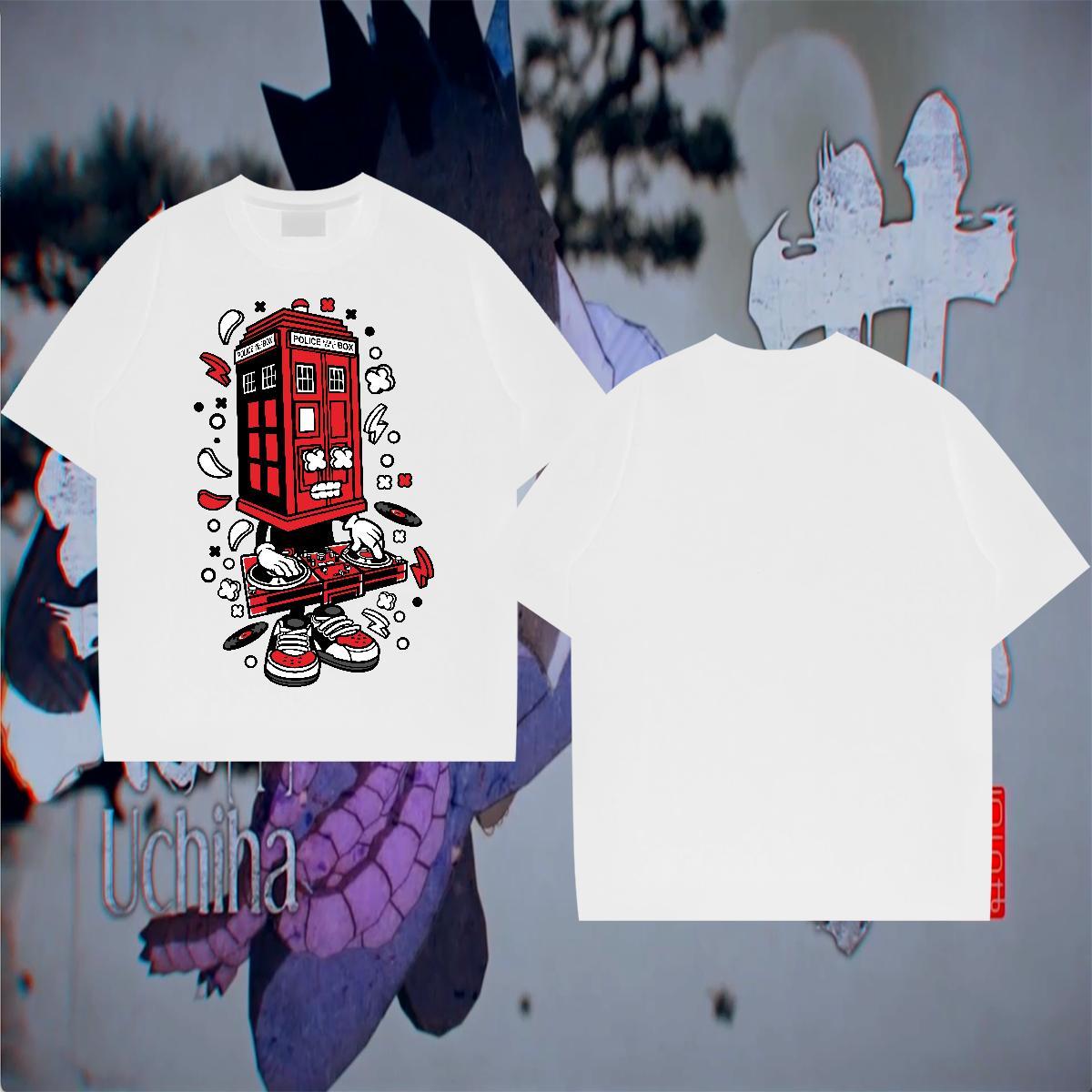 Wholesale Men Clothes T-Shirt 230g Pure Cotton Hip Hop ET Cartoon Print Crew Neck 2024 Summer Men T Shirts Tops