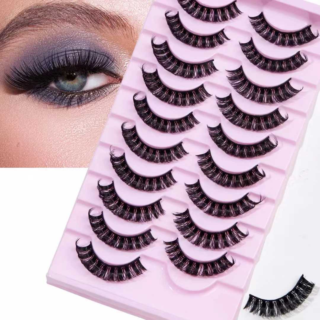 Fashionable Russian striped eyelashes 2/5/10 pairs 3D mink natural eyelashes dramatic false eyelashes wholesale eyelash extension W240803