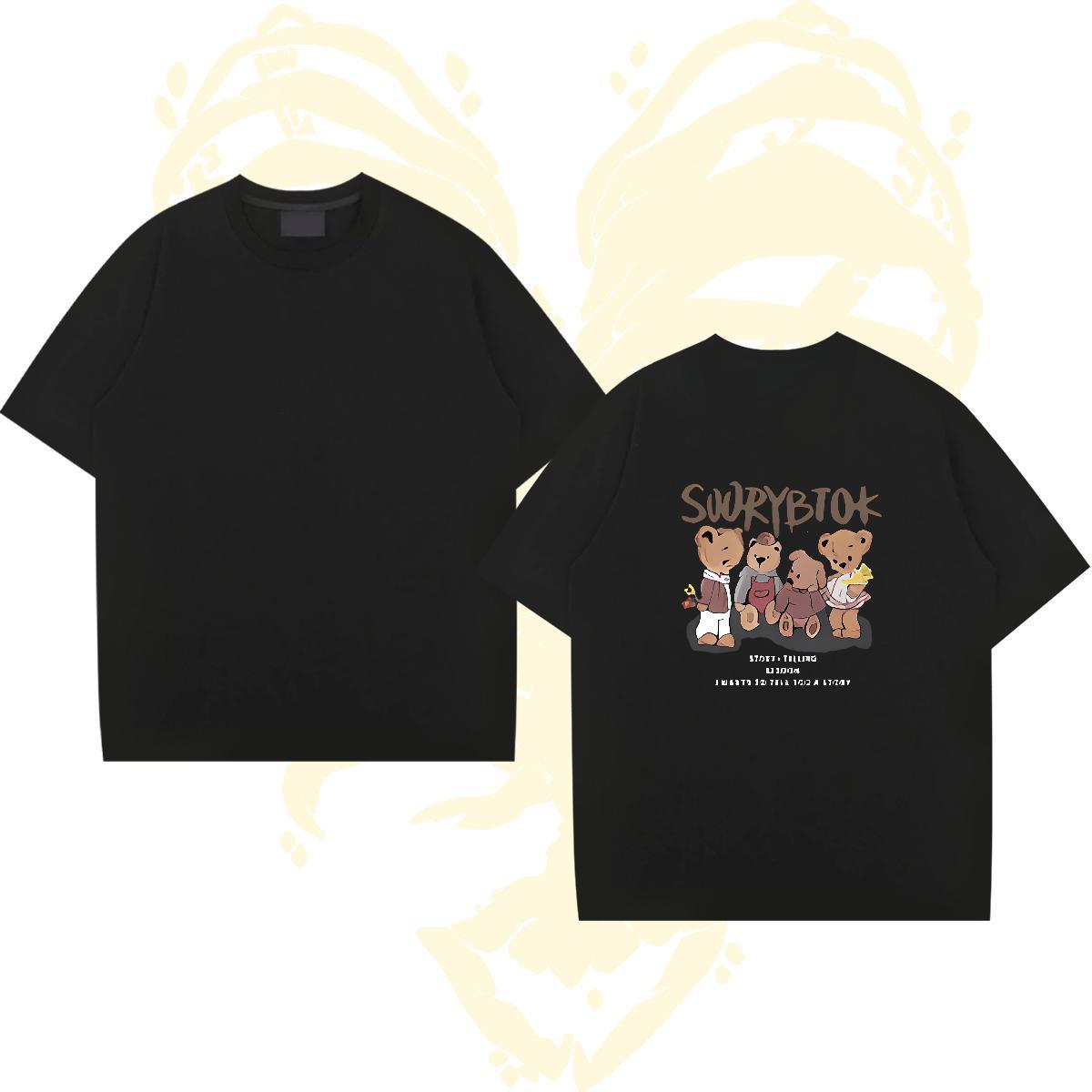 Wholesale Tshirts 230g 100% Cotton bear Men T Shirts Summer Casual Breathable Crew Neck Custom Printed New Tees Shirts