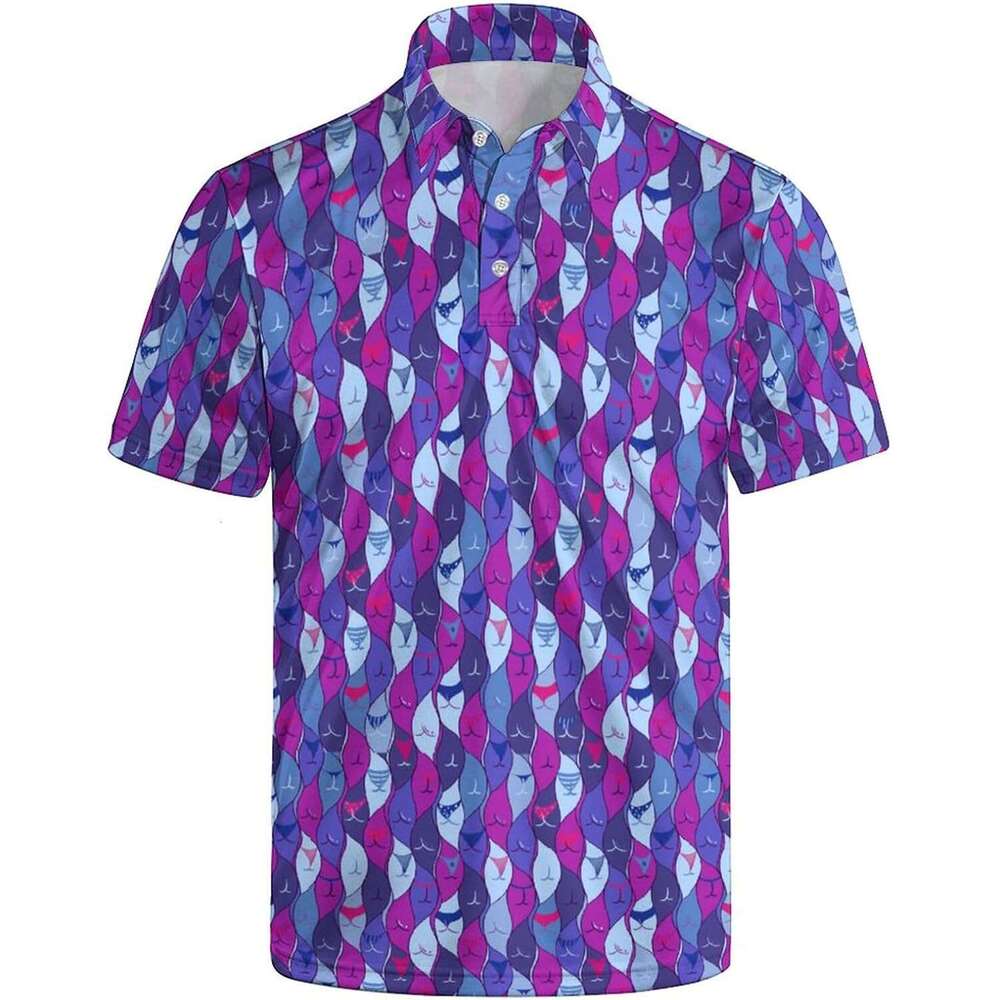 Fashion Mens Polo shirt Short Sleeve Hawaiian Golf Shirts Men Dry Fit Print Performance Moisture Wicking Polo Shirt for Summer Casual tops summer Free