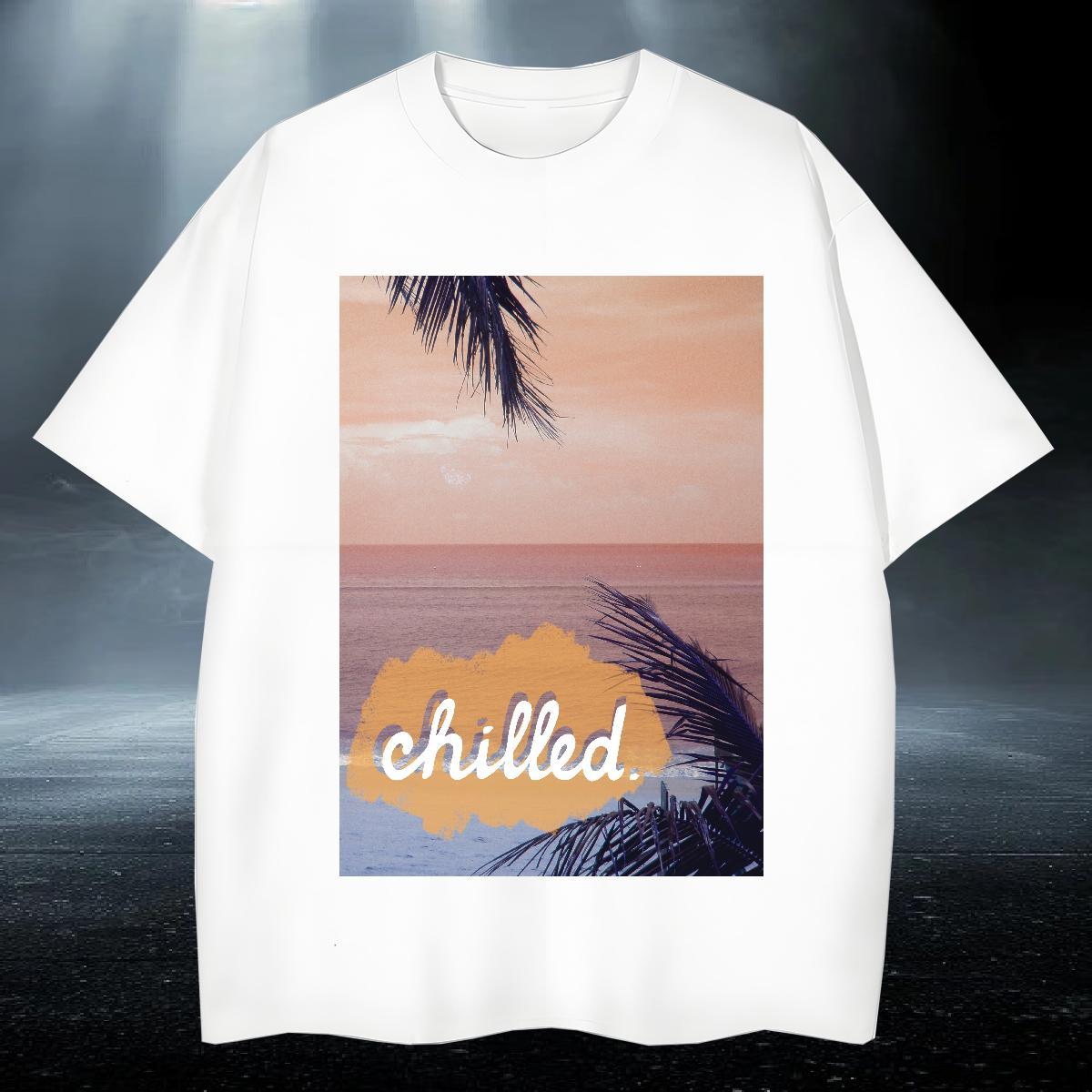 Loose Fit Mens Tshirts 230g 100% Cotton Street Casual beach Anime Breathable Short Sleeve New Arrival T-Shirts for Men Tops