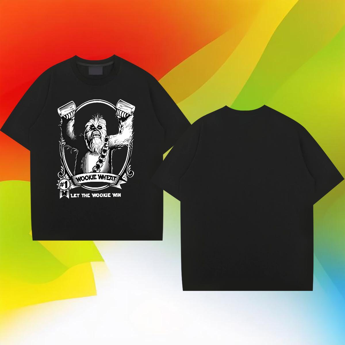 New T shirt 230g 100% Cotton orangutan Outdoor Tops Shirt Breathable Crew Neck Popular Tshirts Black Oversized