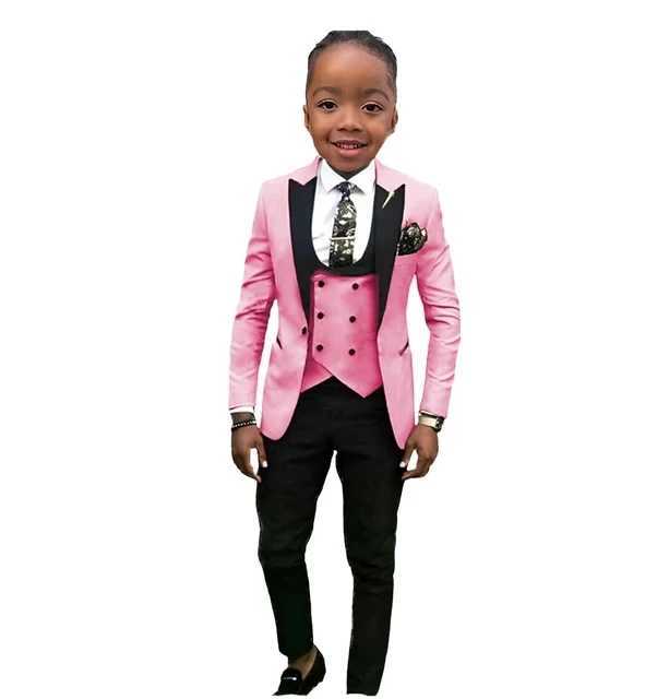 Suits Boys Suits Jacket Pants Vest 3 Piece Set Formal Wedding Tuxedo Fashion Clothes for Kids Peak Lapel Blazer Child