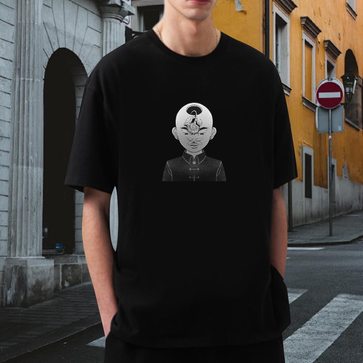 Men T Shirts 100% Cotton 230g portrait Beach Breathable Short Sleeve Oversized 3XL 4XL Couples T Shirts Fashion Casual Soft Top Tees