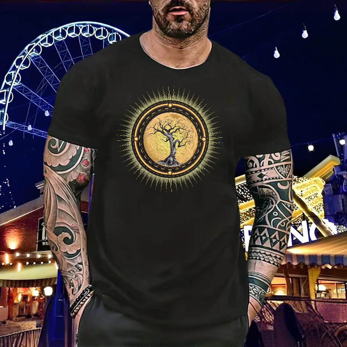 DIY Customized T-Shirts 100% Cotton 230g tree Casual Top Tees Crew Neck Cool Design Tshirt for Man Woman Floral Print