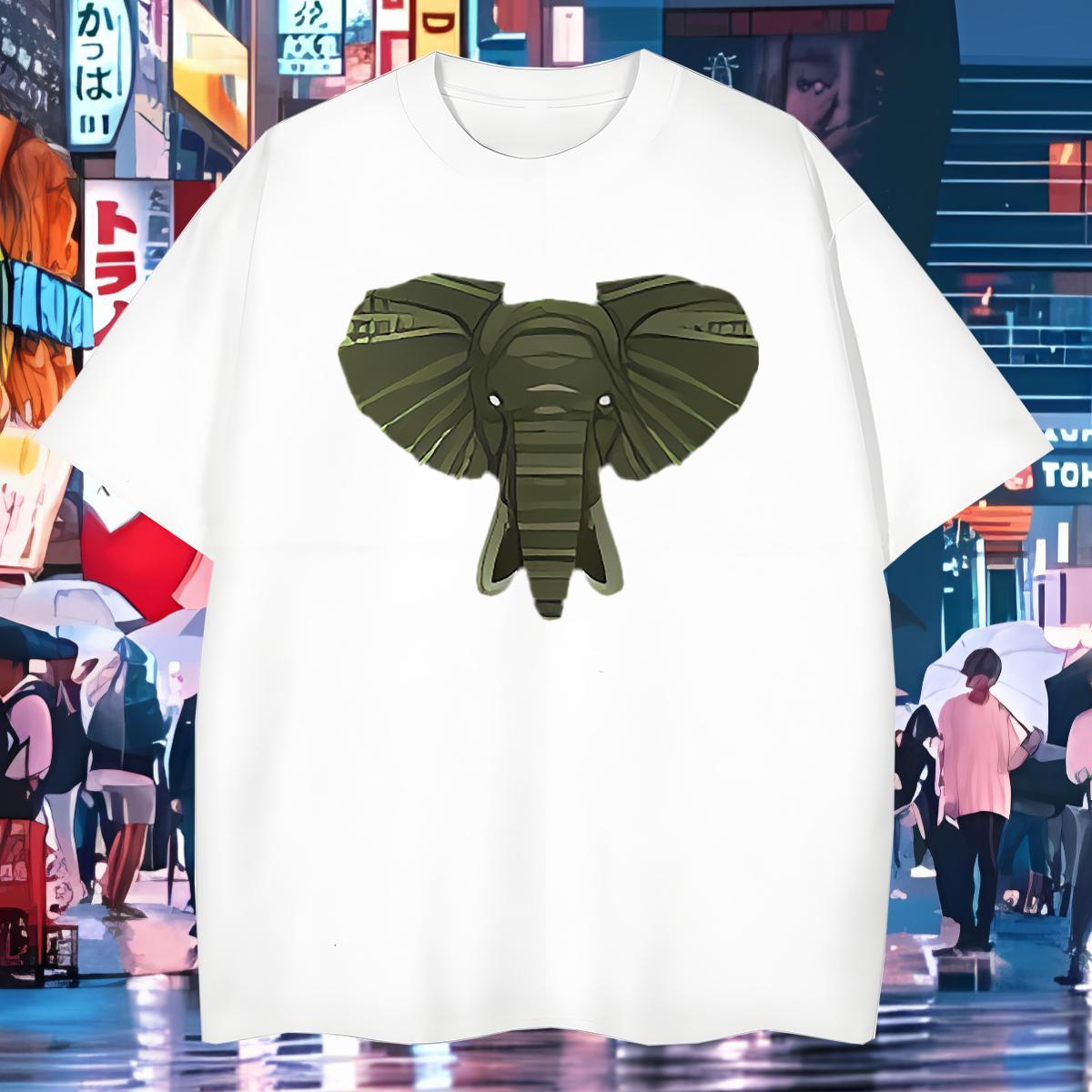 T-Shirts 100% Cotton 230g Elephant Daily Wear O-Neck Short Sleeve Custom Print Oversized Couples T Shirts Factory Direct Classic Tops