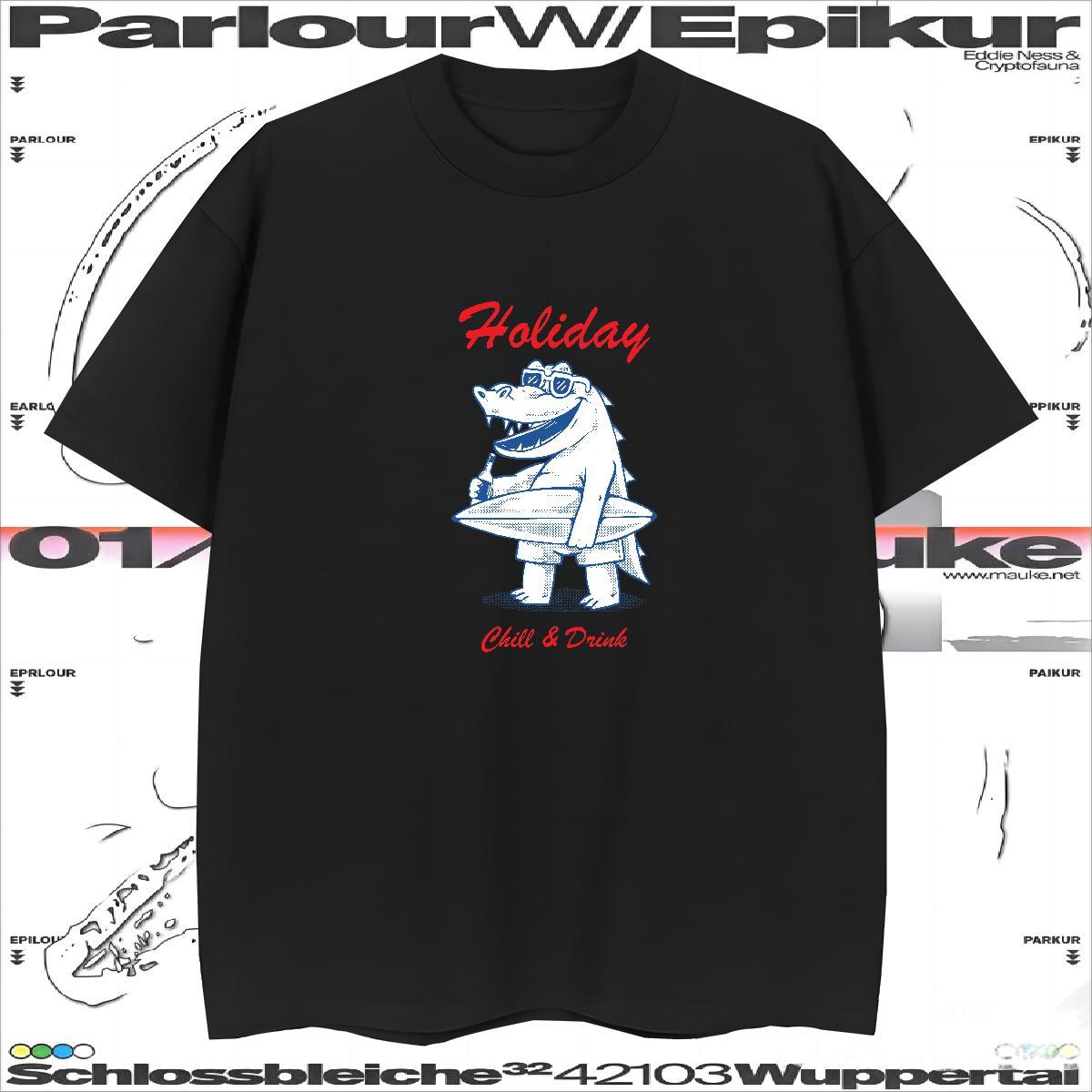 Mens T Shirts 230g 100% Cotton crocodile Daily Outfit Short Sleeve O-Neck DIY Couples T Shirts 2024 New Cool Wear