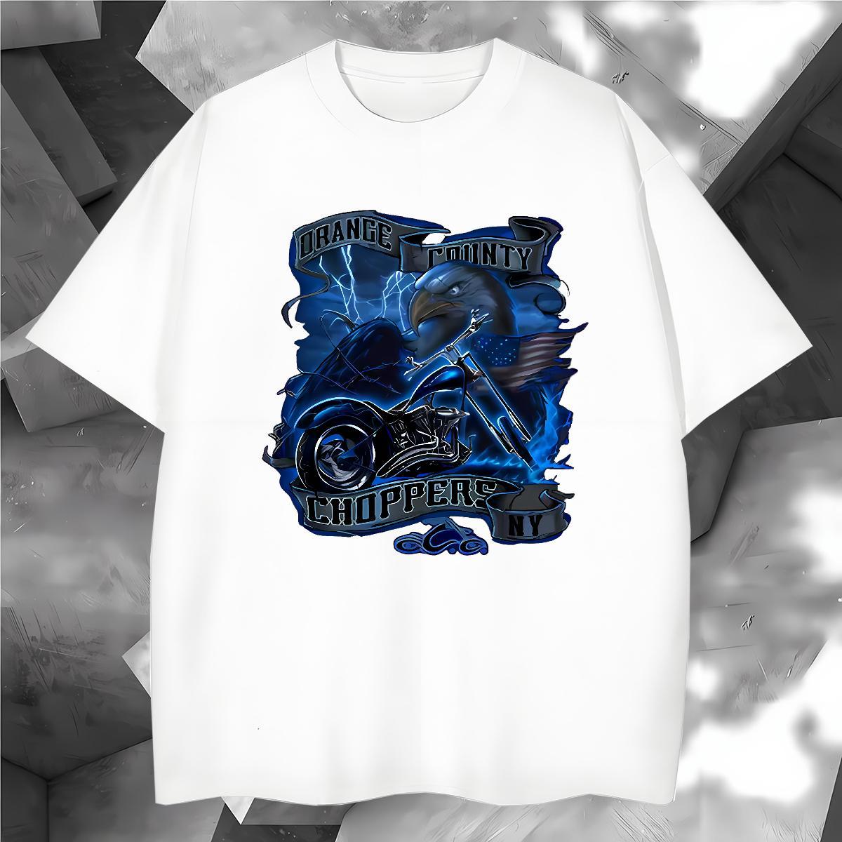 T Shirts Men 100% Cotton 230g eagle Outdoor Short Sleeve O-Neck Black Oversized Men Tshirts 2024 Cool Design Clothes