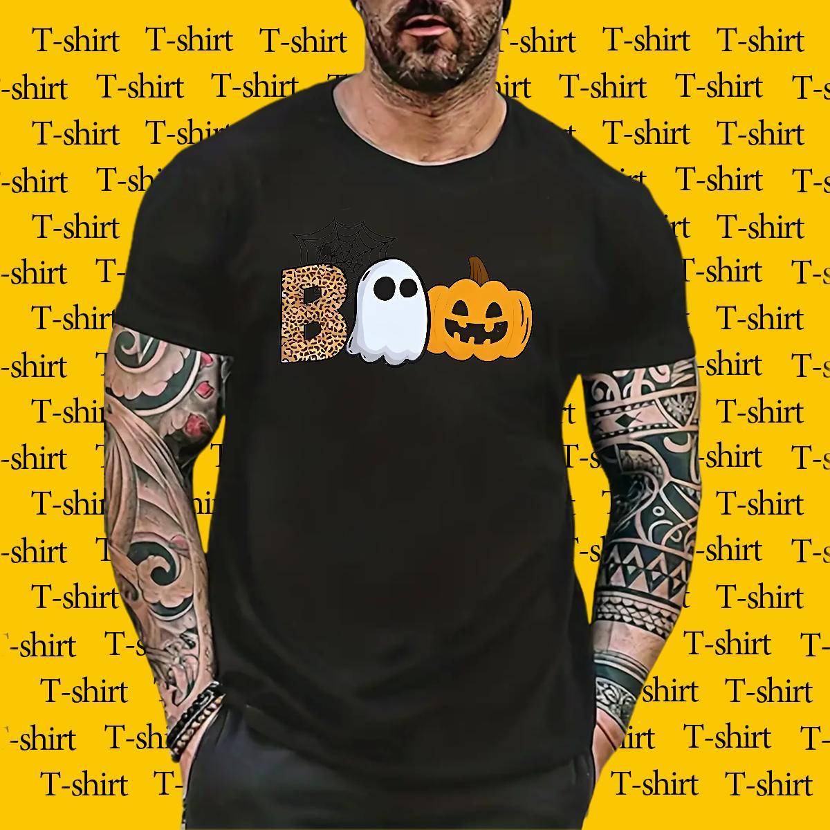 Fashion T Shirt For Man 230g Cotton pumpkin Home Outdoor Tops Breathable Short Sleeve TOP Quality Men Tops Tees DIY