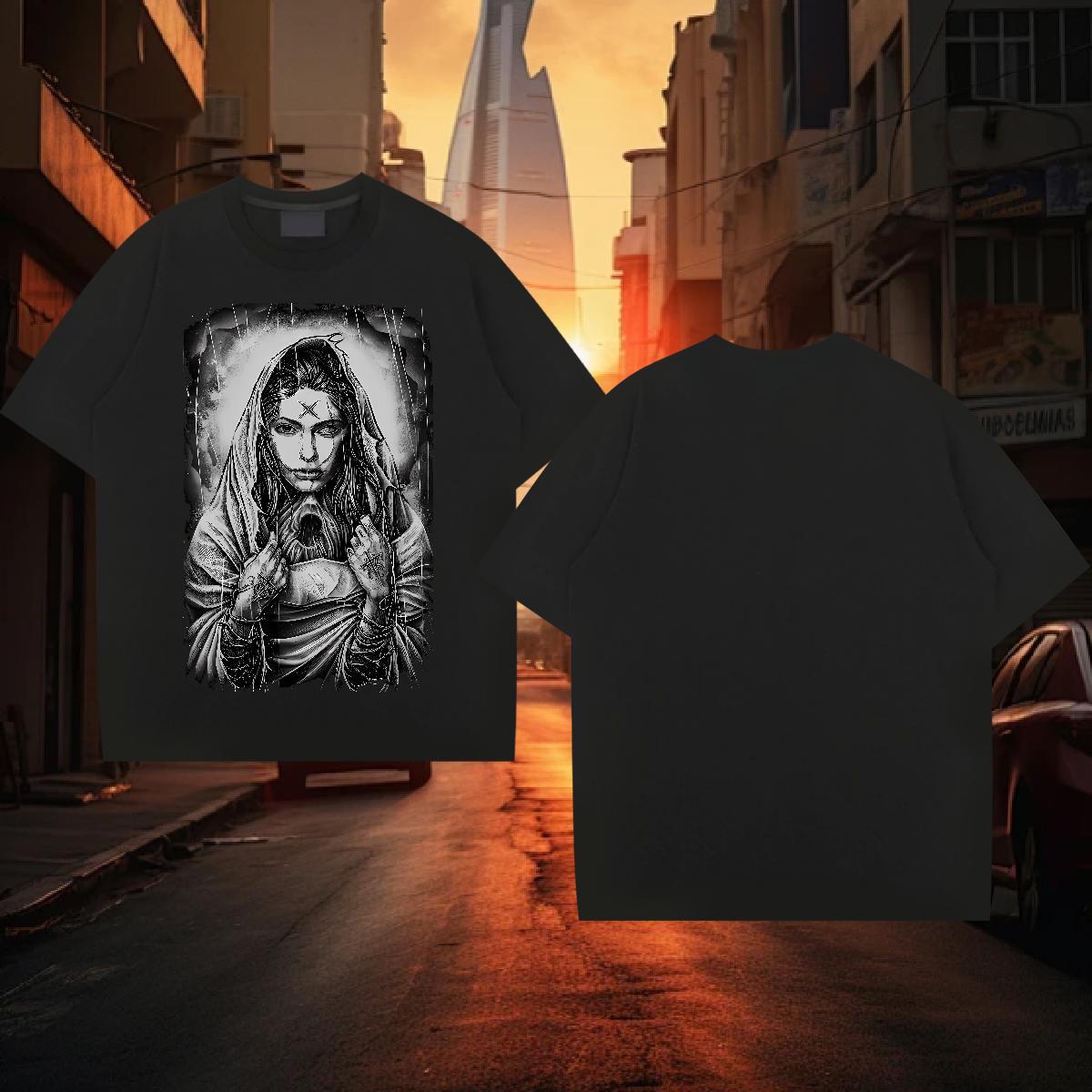 T Shirts Men 100% Cotton 230g nun Street Wear Round Neck Short Sleeve Cartoon Printing L-4XL Men Tees Fashion Design Classic Tshirts