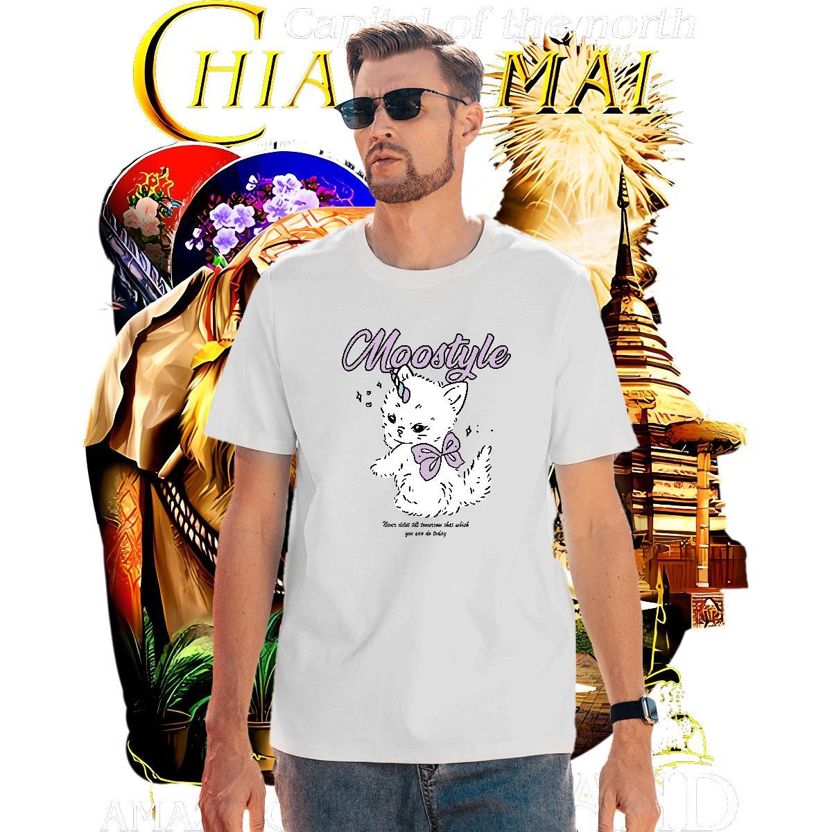 Wholesale Tshirt for Man Woman 230g Pure Cotton cute Mens T Shirts Beach O Neck Short Sleeves Black Oversized Fashion Designer Tee Shirt