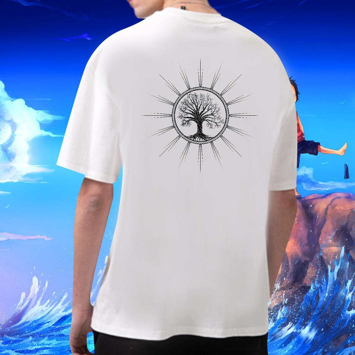 Factory Direct T-Shirts 100% Cotton 230g tree Daily Outfit Tshirts Breathable Crew Neck Cool Mens Tshirts Floral Print