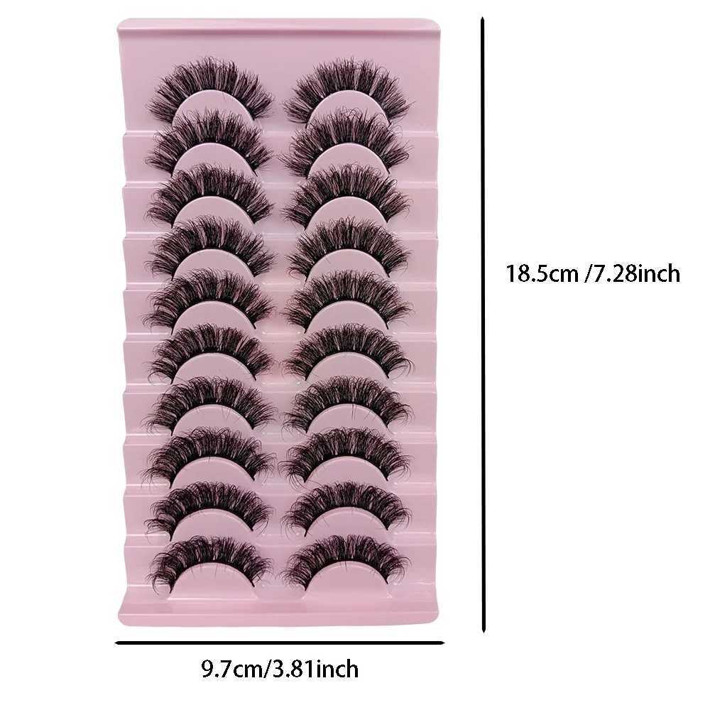 10 pairs of Russian striped eyelashes artificial mink fur fluffy 3D artificial mink fur fluffy eyelashes makeup fluffy eyelashes thick eyelashes W2408