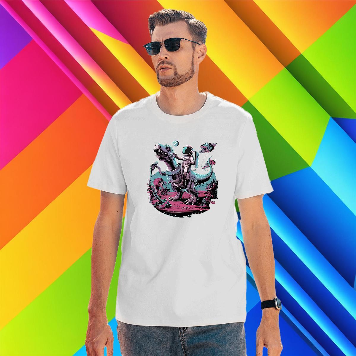 Brand Men Tops Tees 230g Pure Cotton dinosaur T-Shirts Home Outdoor Breathable Short Sleeve Customized Casual New Wear