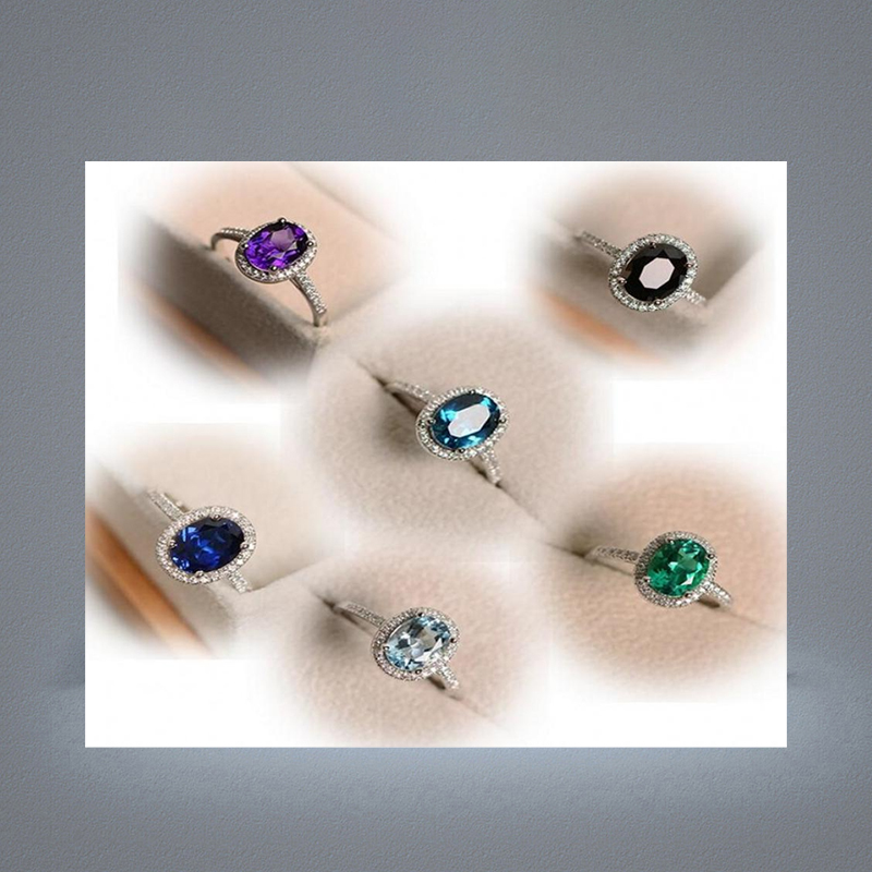 Drop Luxury Jewelry 925 Sterling Silver Oval Cut Multi Color Topaz CZ Diamond Party Women Wedding Band Ring For Lovers0