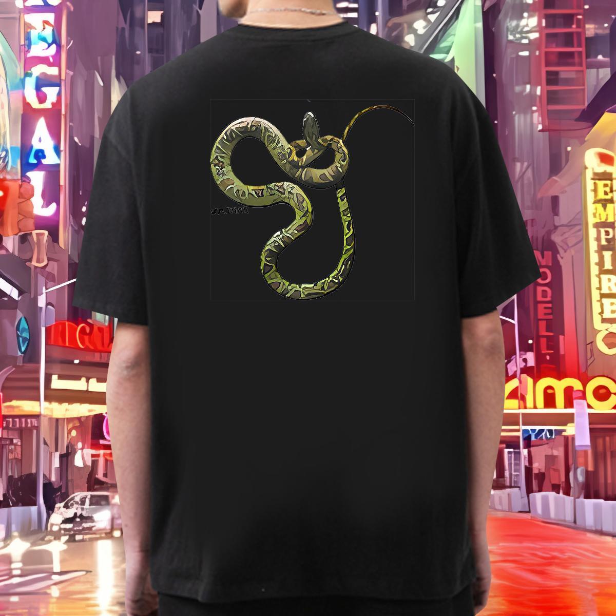 Custom T-Shirts 230g Cotton snake Summer Casual Wear Crew Neck Breathable Classic Tshirts Plus Size Custom