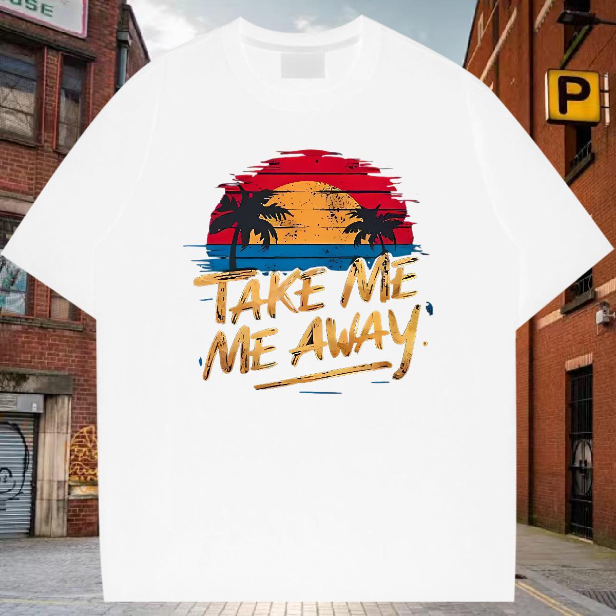 Mens T Shirts 230g Pure Cotton beach Street Round Neck Short Sleeve Cartoon Printing L-4XL Men Clothes T-Shirt Fashion New Free Shipping Top Tees