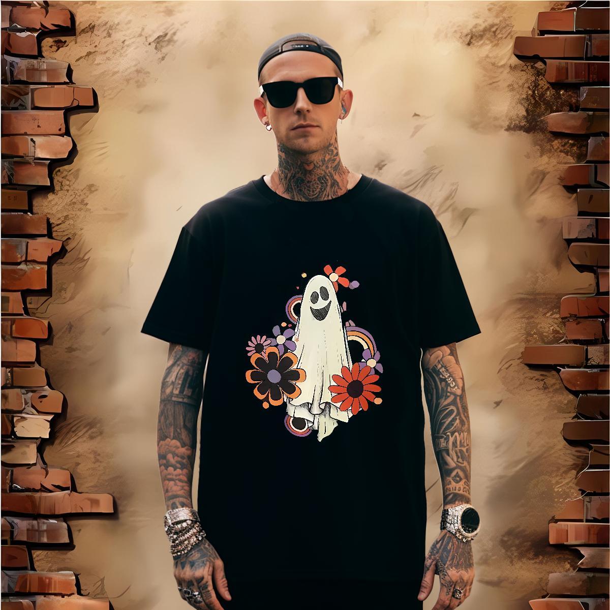 T Shirts Men 100% Cotton 230g halloween Sports Casual Crew Neck Breathable Custom Anime Couples T Shirts New Designer Brand Top Tees