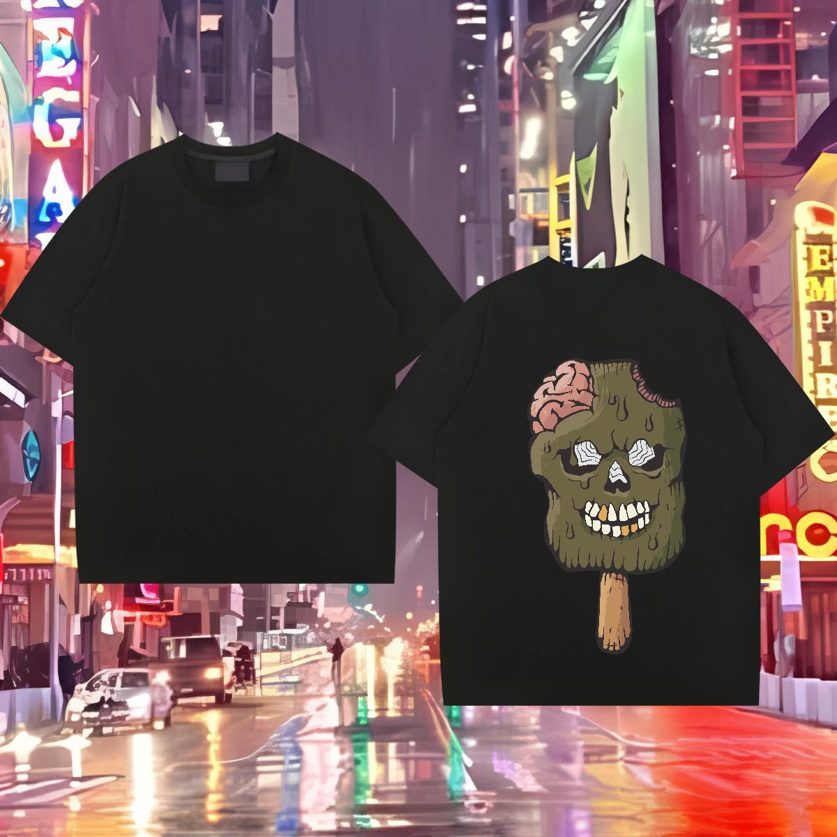 Classic Casual Mens T Shirts 100% Cotton 230g monster Casual Beach Clothings Short Sleeve O-Neck Cool Design Men Clothes T-Shirt DIY Logo Oversized