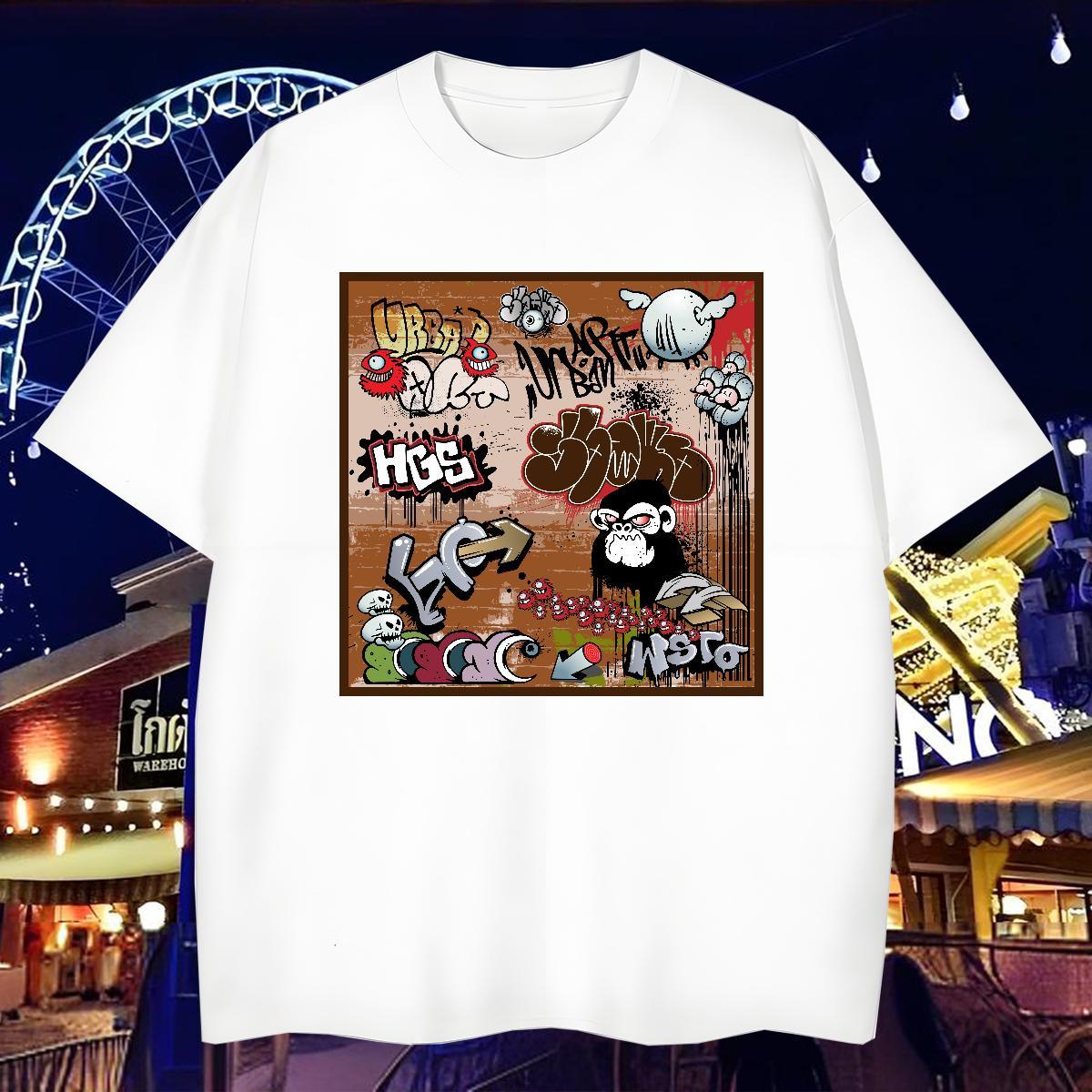 Man T Shirts 230g Cotton icon Hip Hop Crew Neck Graphic Tshirt for Man Woman Fashion Comfortable Clothes