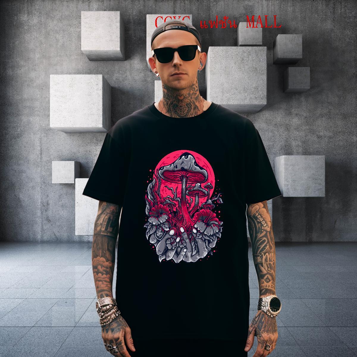 Cool Men Tops Tees 230g Cotton Sports Casual mushroom Custom Cartoon Breathable Designer Man T Shirts Tshirts