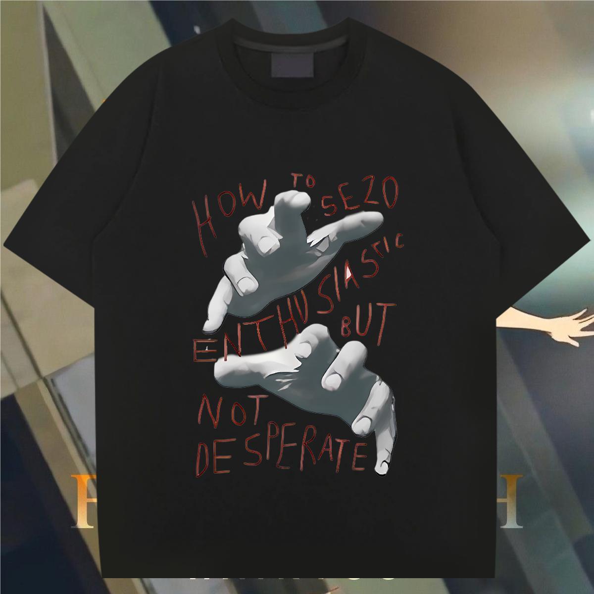 Man T Shirts 230g 100% Cotton hands Street wear Hip Hop Crew Neck Breathable Asian Size Tshirt for Man Woman DIY Brand Tops Tees