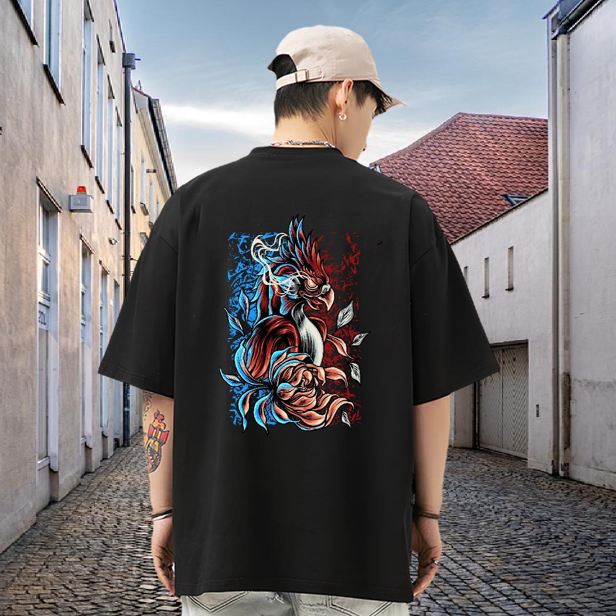2024 New T-Shirts 230g Pure Cotton eagle Daily Outfit Clothings Breathable Comfortable Men Tshirts DIY Logo Oversized