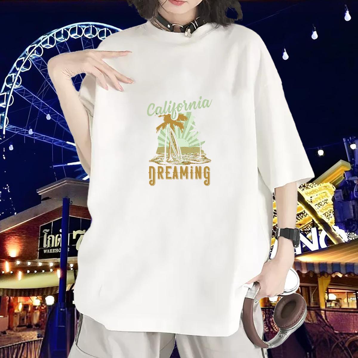 Wholesale T-Shirts for Women Comfortable Womens Tshirts Custom Cartoon tree Sports Street Wear 230g Pure Cotton 2024 Designer Tops Tees