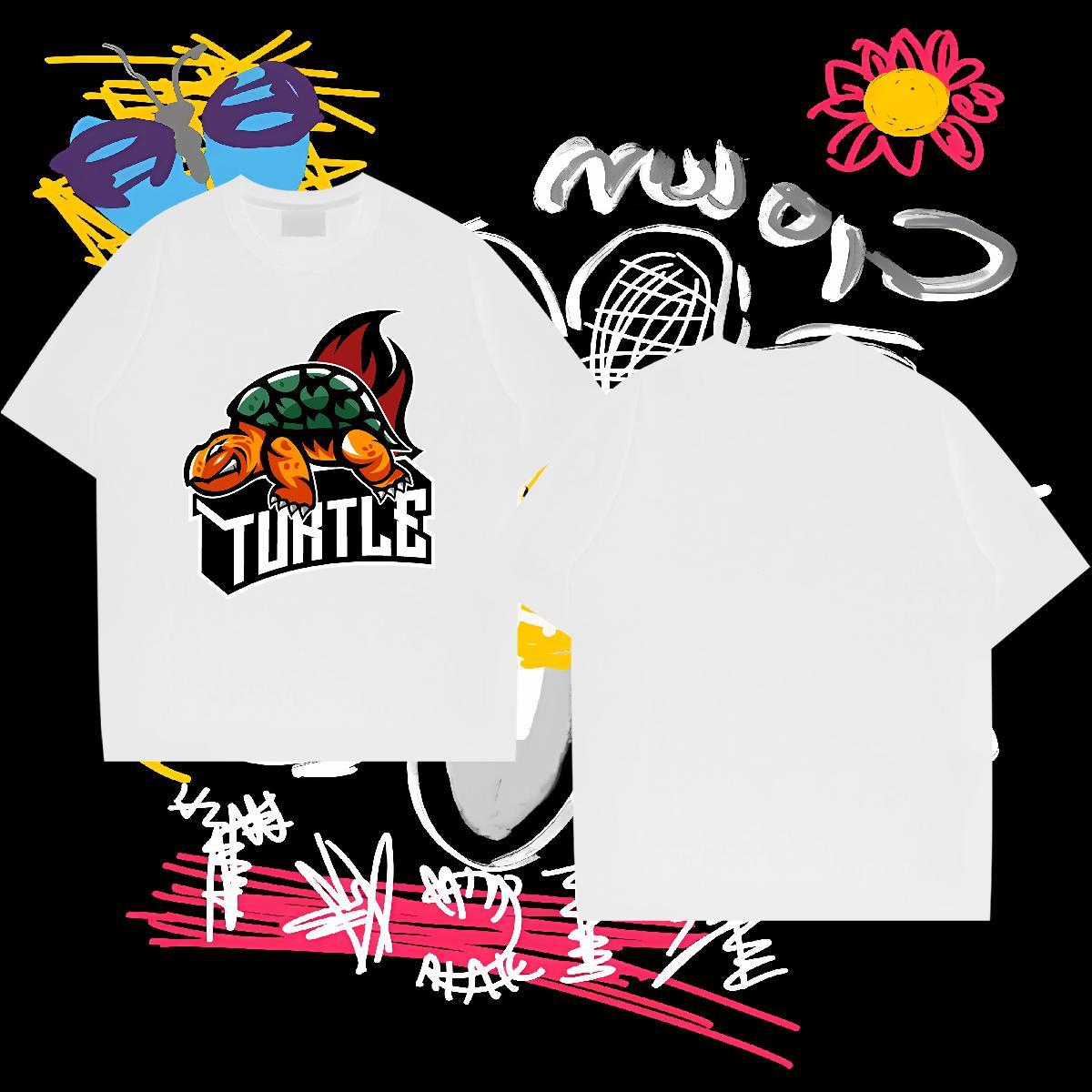 Classic T-Shirts 100% Cotton 230g Spring Summer Top Tees Pure Cotton Soft Mens Tshirts Cartoon Printing L-4XL