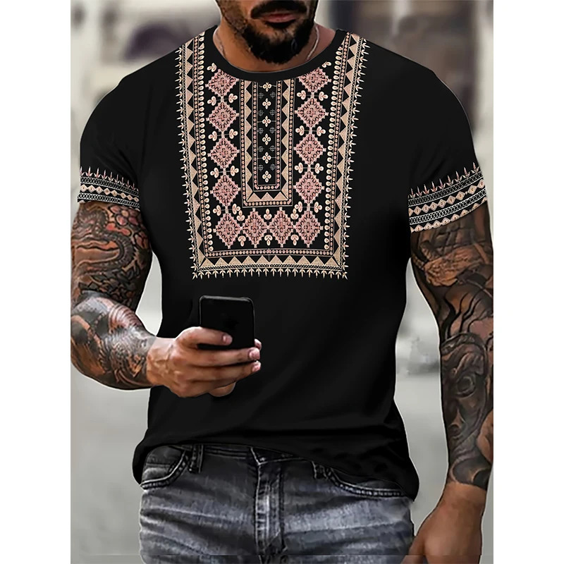 African Ethnic Style T-Shirts Tribal Dashiki 3D Print Mens Women Short Sleeve T Shirt Oversized Harajuku Y2k Tops Tees Clothing 240814