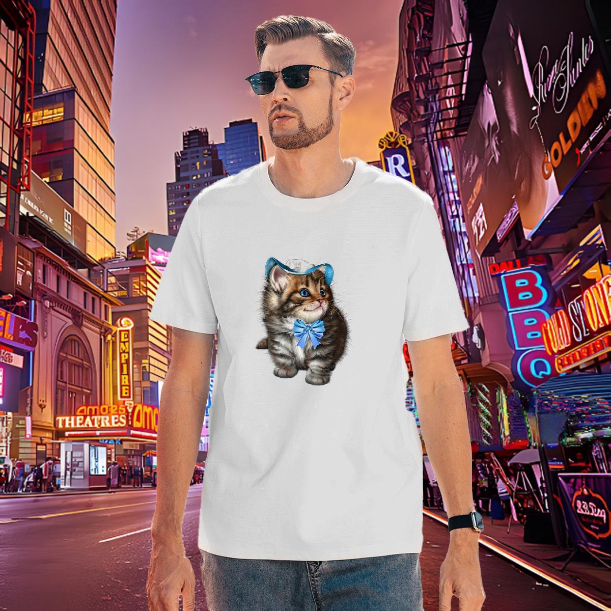 TOP Quality Men Clothes T-Shirt 230g Pure Cotton cute T Shirts Men Street Wear Breathable Short Sleeve Plus Size Custom Free Shipping Clothings