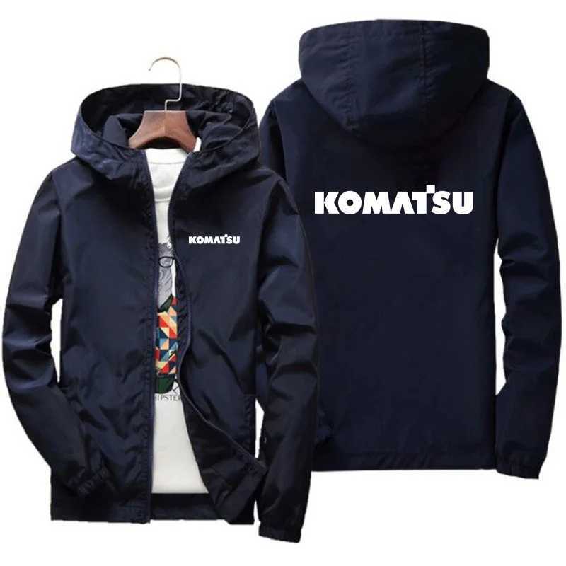 Men's Jackets New spring and autumn Mens Komatsu Jacket High Quality Outdoor Sports Hooded Windproof Fashion Casual Brand Jacket z240806