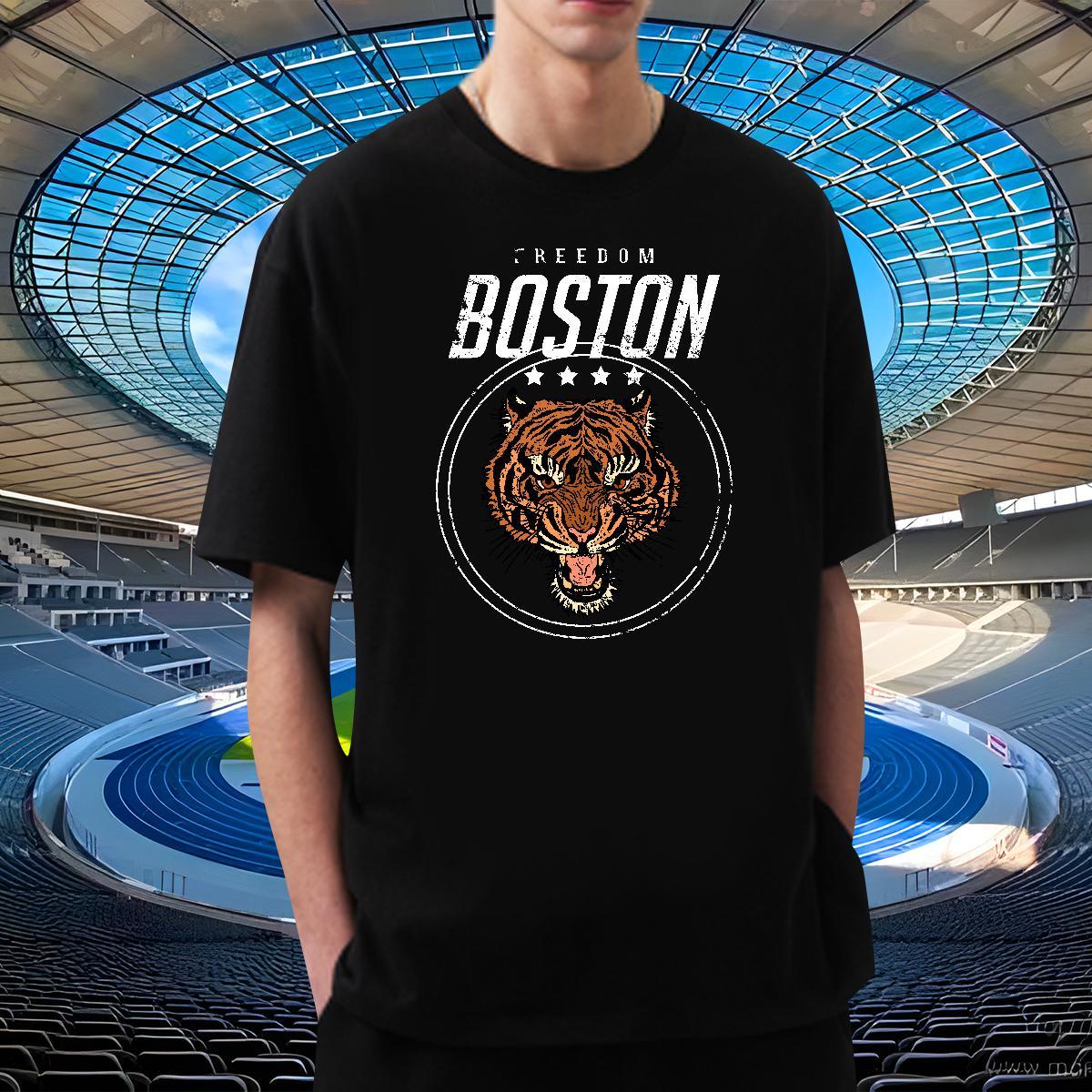 Soft Men Clothes T-Shirt 230g Cotton Casual Beach tiger Custom Cartoon Crew Neck Breathable Customized Man T Shirts Polos