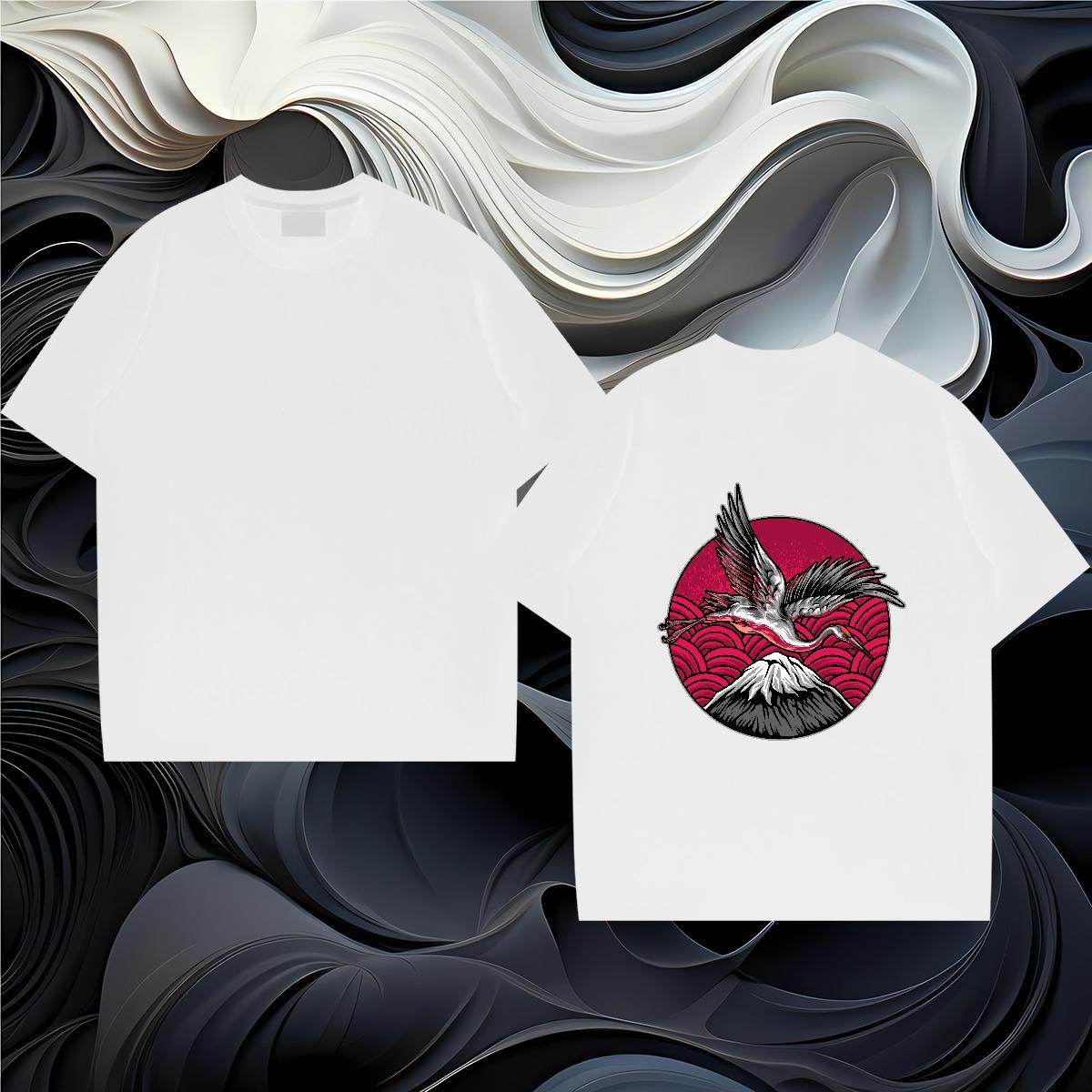 Classic T-Shirts for Men 230g Cotton beautiful Daily Outfit Polos Round Neck Short Sleeve Unisex Tshirts Plus Size Cartoon