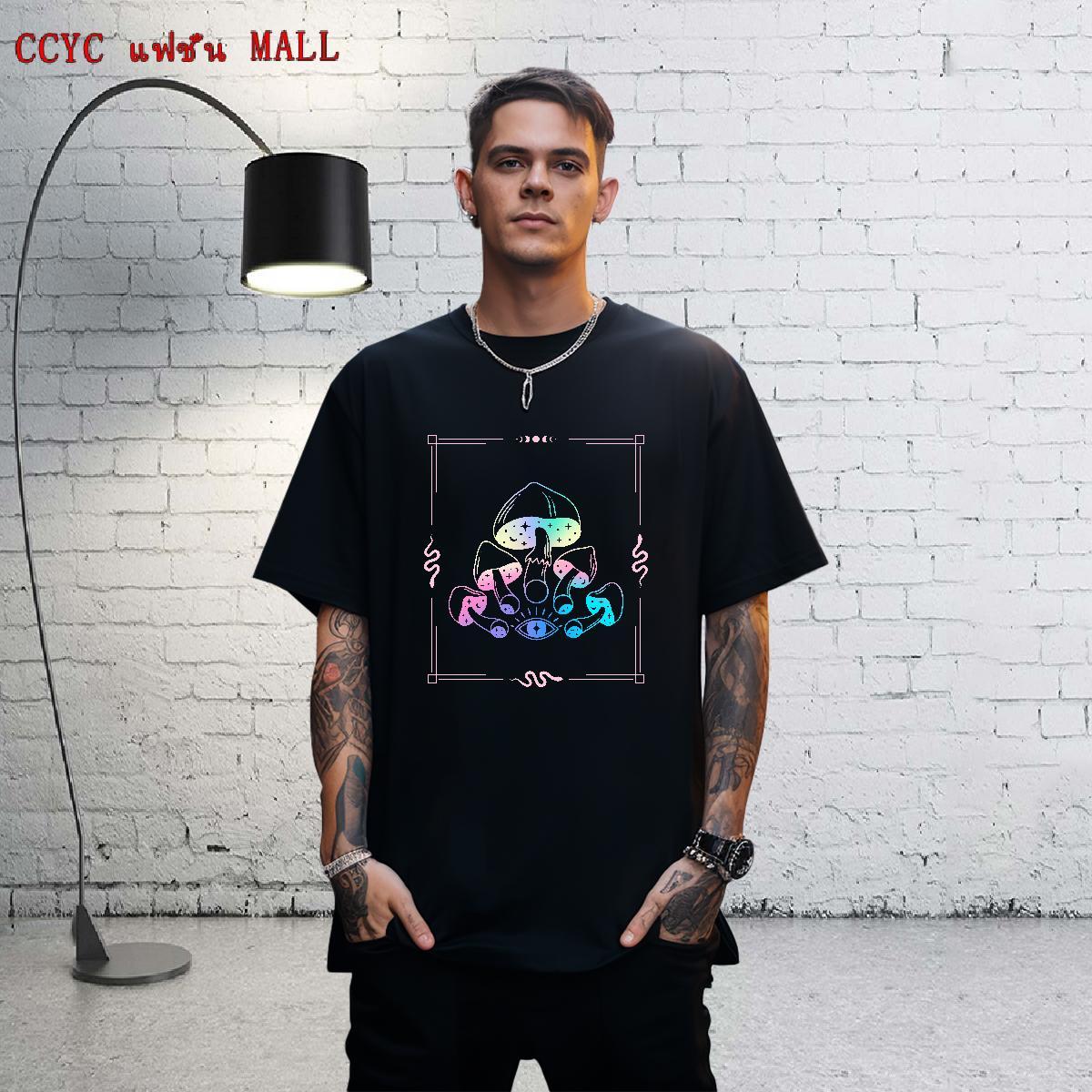 Brand Men Tshirts 100% Cotton 230g Street mushroom Custom Cartoon Round Neck Short Sleeve New Designer T-Shirts Tee Shirt