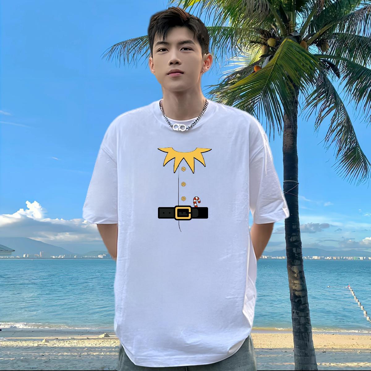 Brand Men T Shirts 230g 100% Cotton Christmas Daily Outfit Tops Tees O Neck Short Sleeves TOP Quality Men Clothes T-Shirt Oversized 4XL