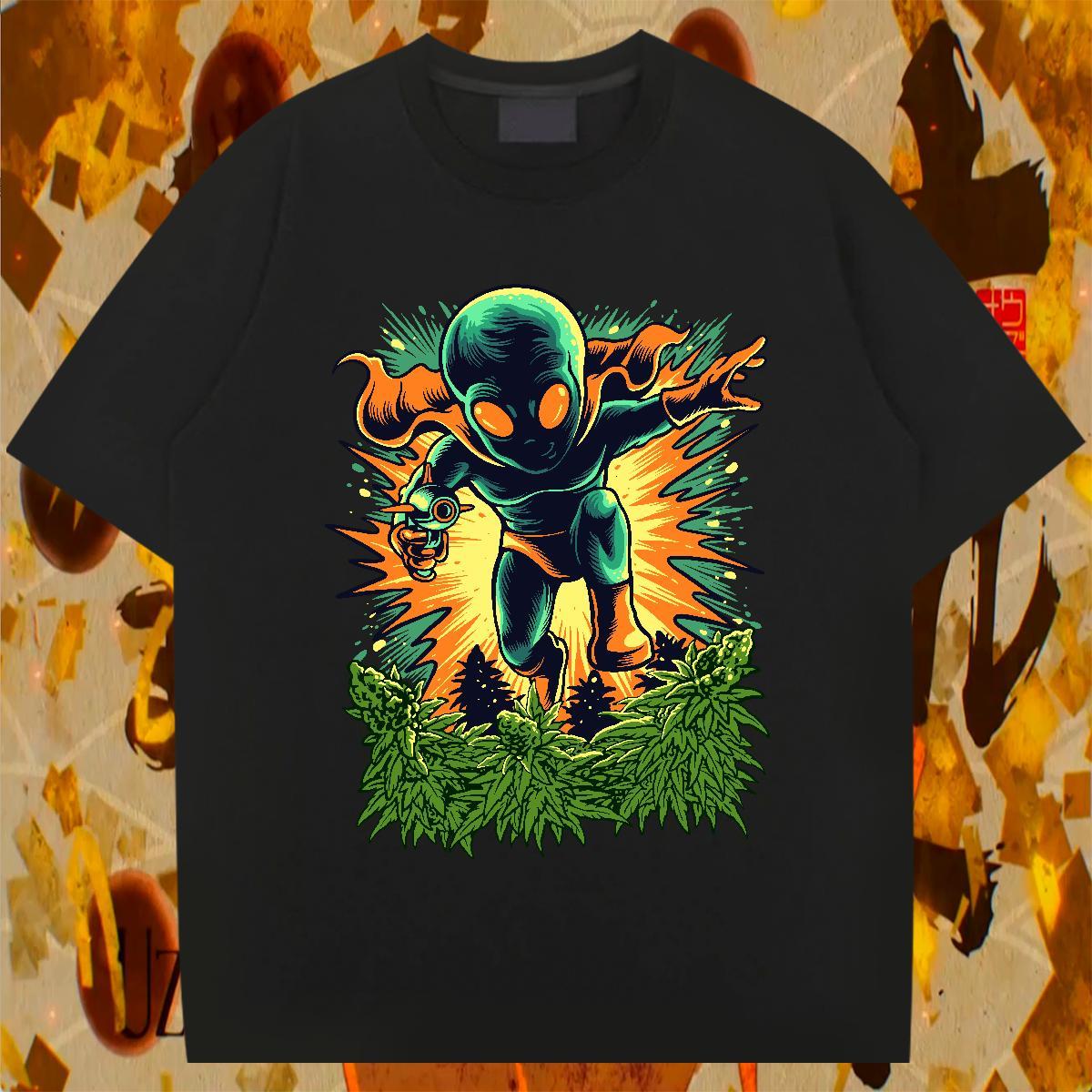 High Quality Men Tops Tees 230g 100% Cotton Street Wear ET Skull Pure Cotton Classic T Shirt For Man Tops Shirt